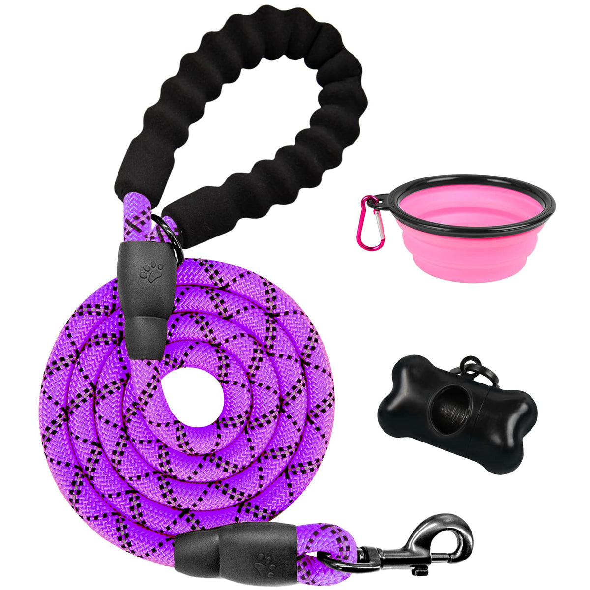Barkbay Dog Leashes For Medium Dogs Rope Leash Heavy Duty Dog Leash With Comfortable Padded Handle And Highly Reflective Threads