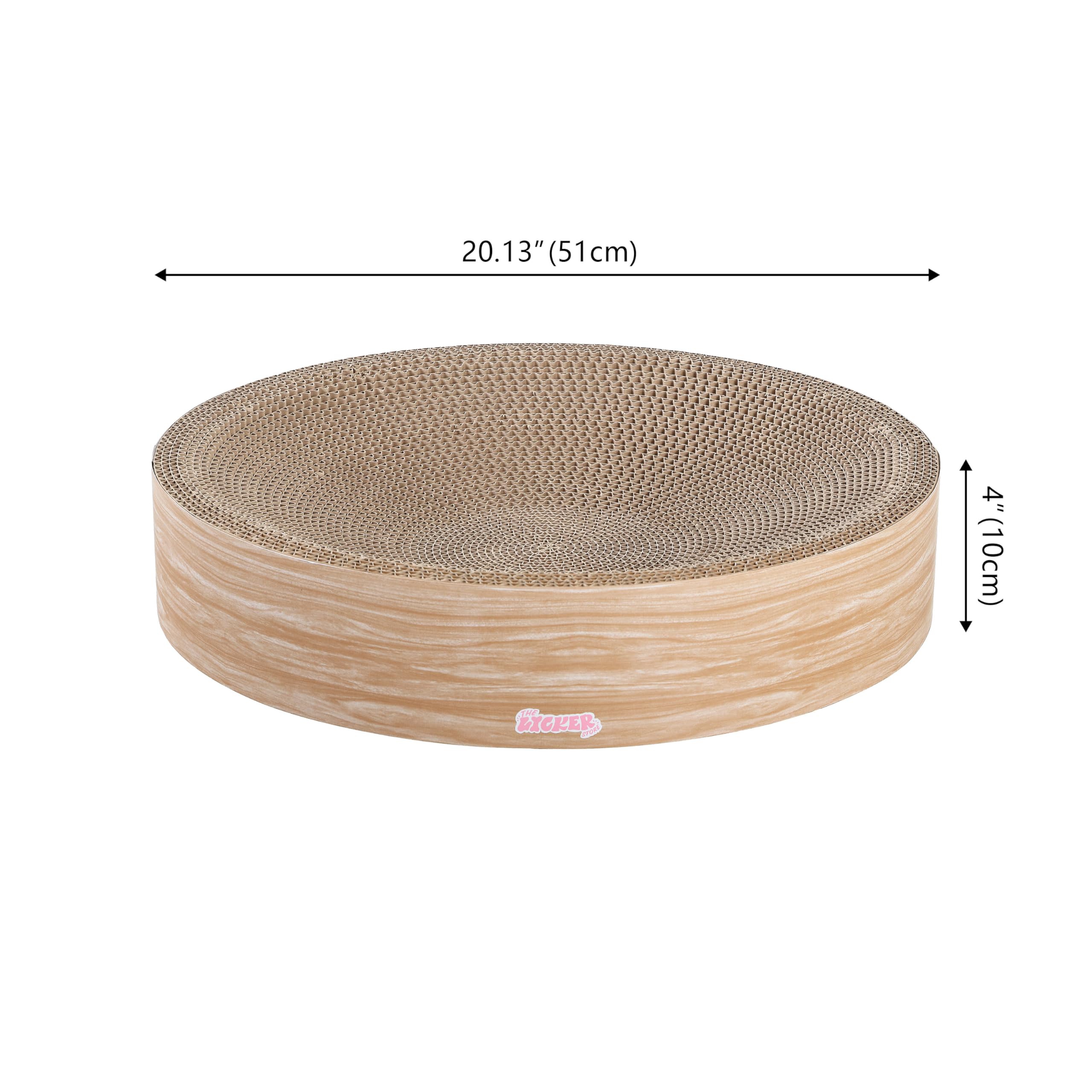 The Licker Store Csr1010J Nelson 20.13'' Modern Cardboard Round Bowl Cat Scratcher With Catnip, Oak Wood