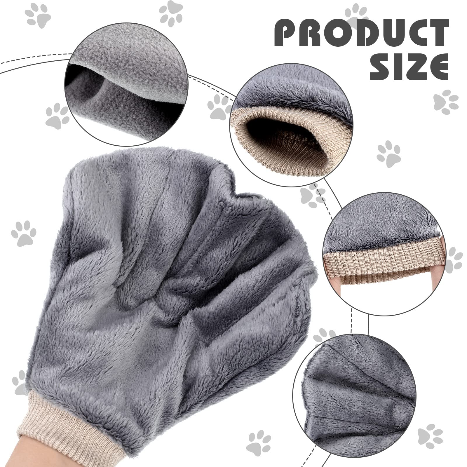 2 Pcs Sugar Glider Bonding Mitt, Calming Sleeping Glove, Bite Proof Animal Handling Gloves, Hedgehog Accessories Calming Glove For Train Your Sugar Glider Small Animals Hamster Rats Pet (Gray)