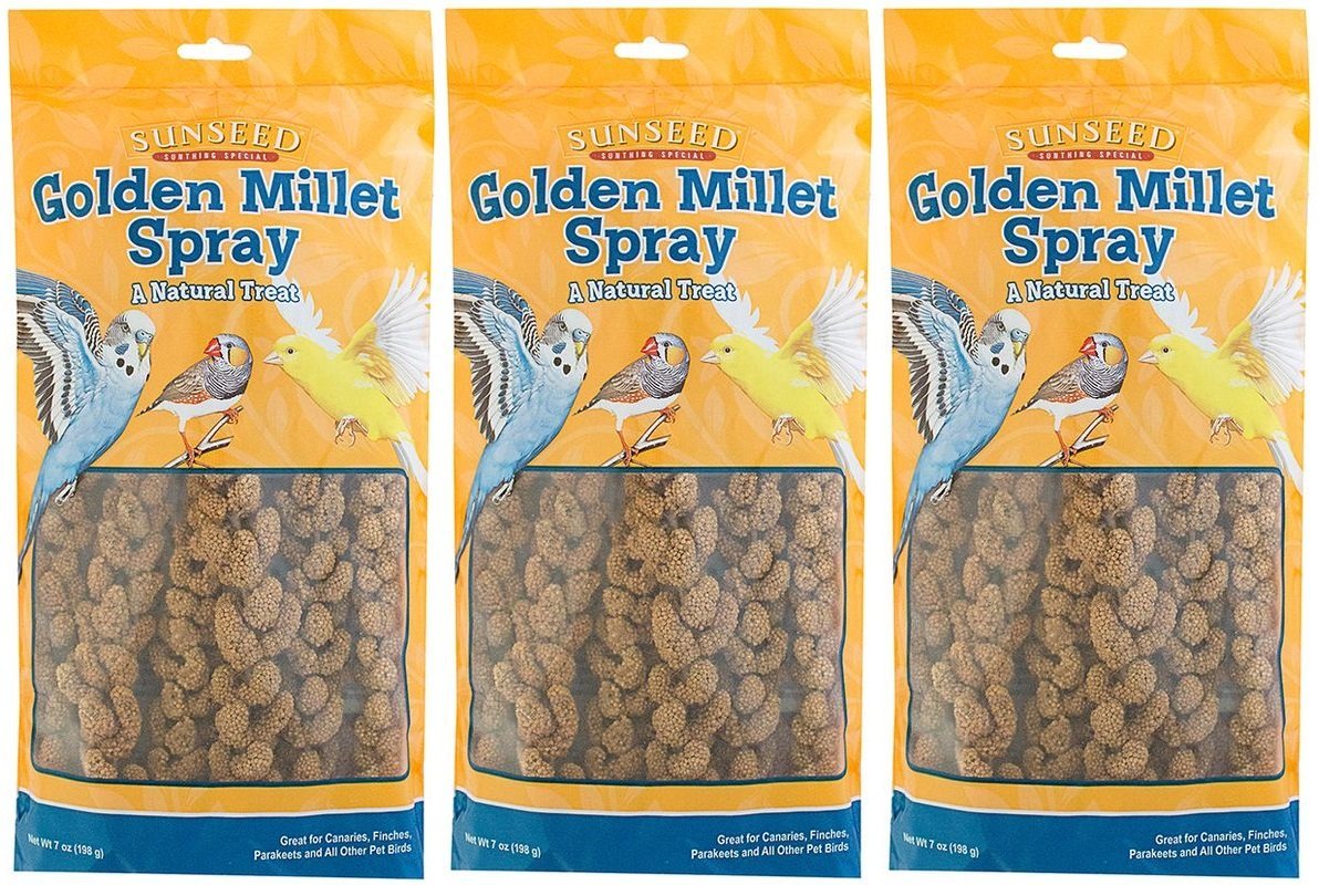 (3 Pack) Sun Seed Company Millet Spray Treats - 4-Ounce Each