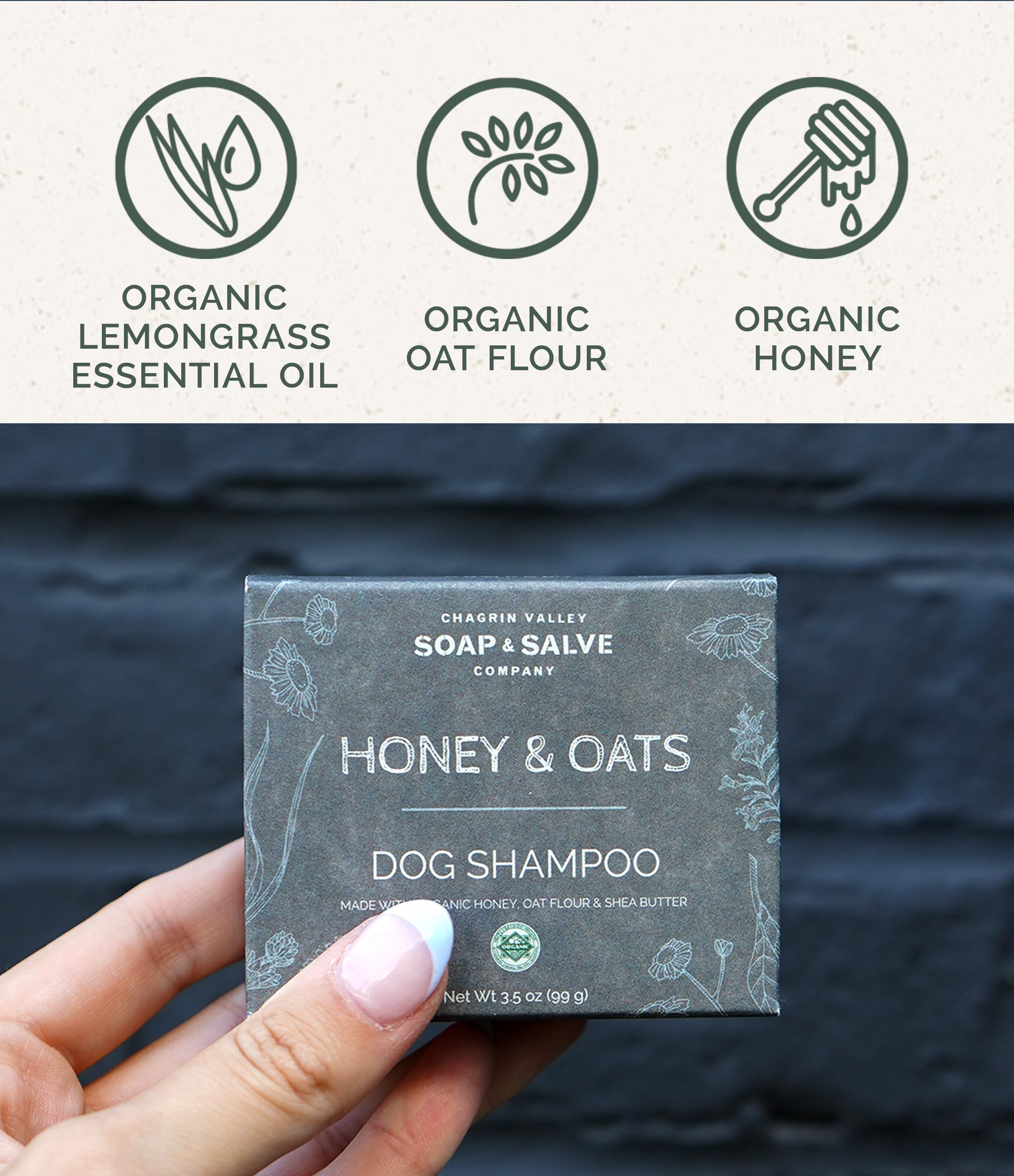 Certified Organic Dog Shampoo And Conditioner - Dog Shampoo Itchy Skin Relief And Puppy Essentials - Natural Handmade Honey & Oa