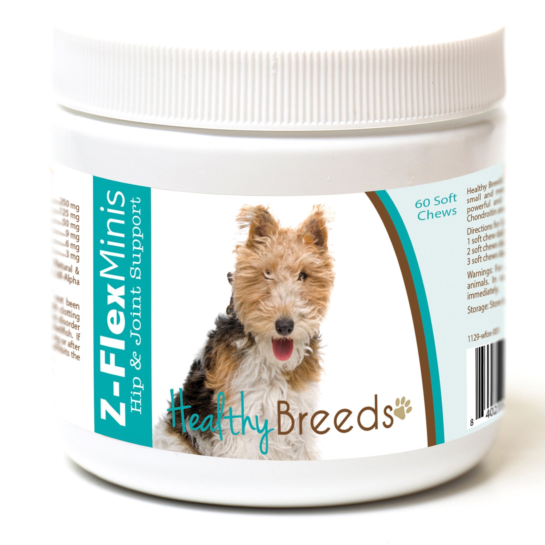 Healthy Breeds Wire Fox Terrier Z-Flex Minis Hip and Joint Support Soft Chews 60 Count