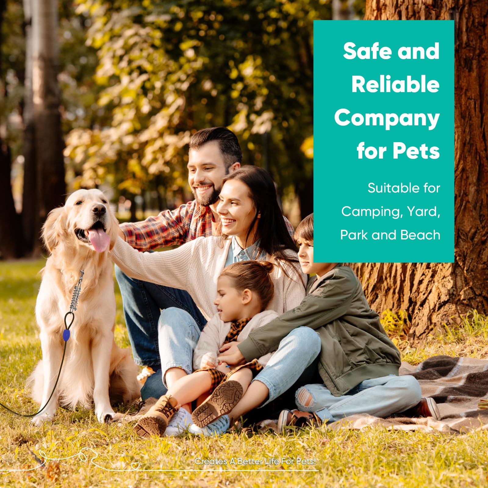 Petbobi Dog Tie-Out Cable 25Ft - Outdoor Leash 4Mm Metal Cable With Shock Absorbing Spring 360 Swivel Clips, Chain For Dogs Yard