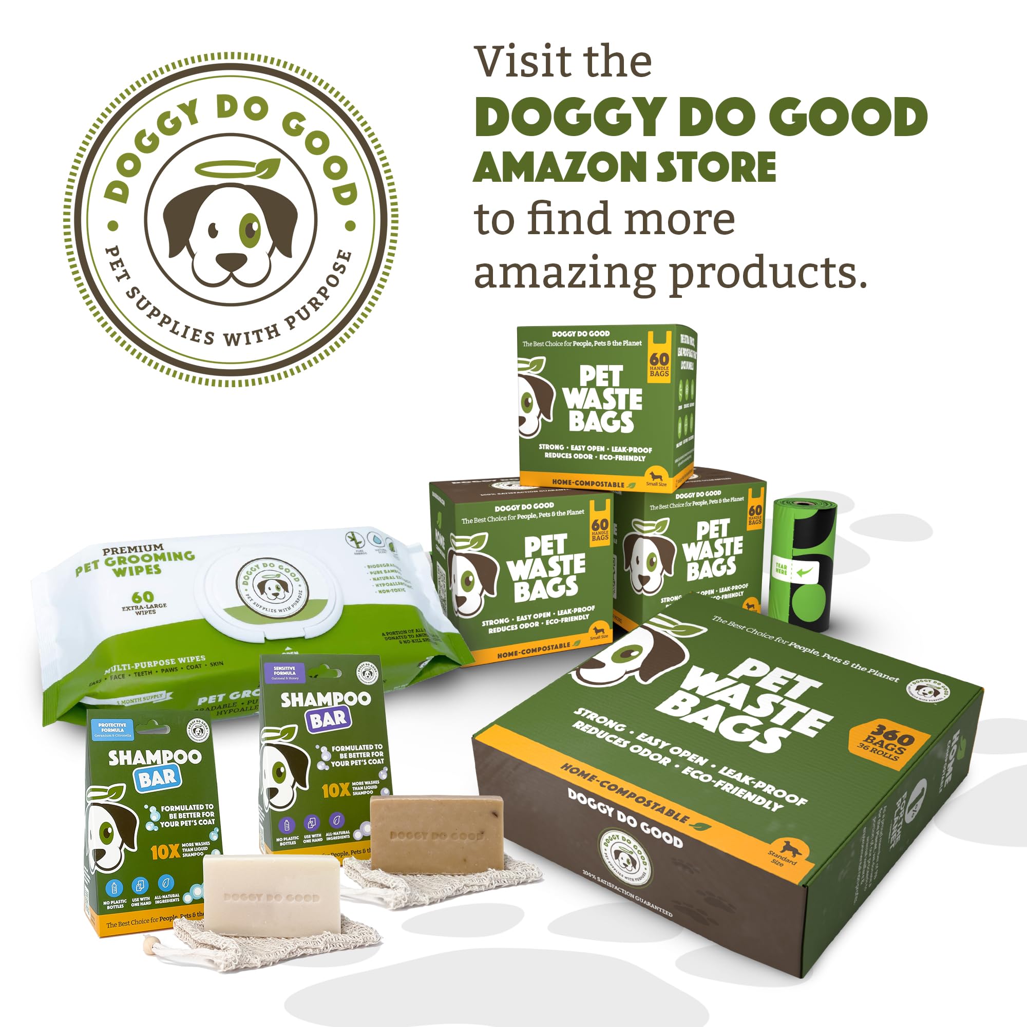 Doggy Do Good Landfill-Friendly Poop Bags | Dog Waste Bags Made with 50% Recycled Plastic + 15% Biobased Material | Unscented, T