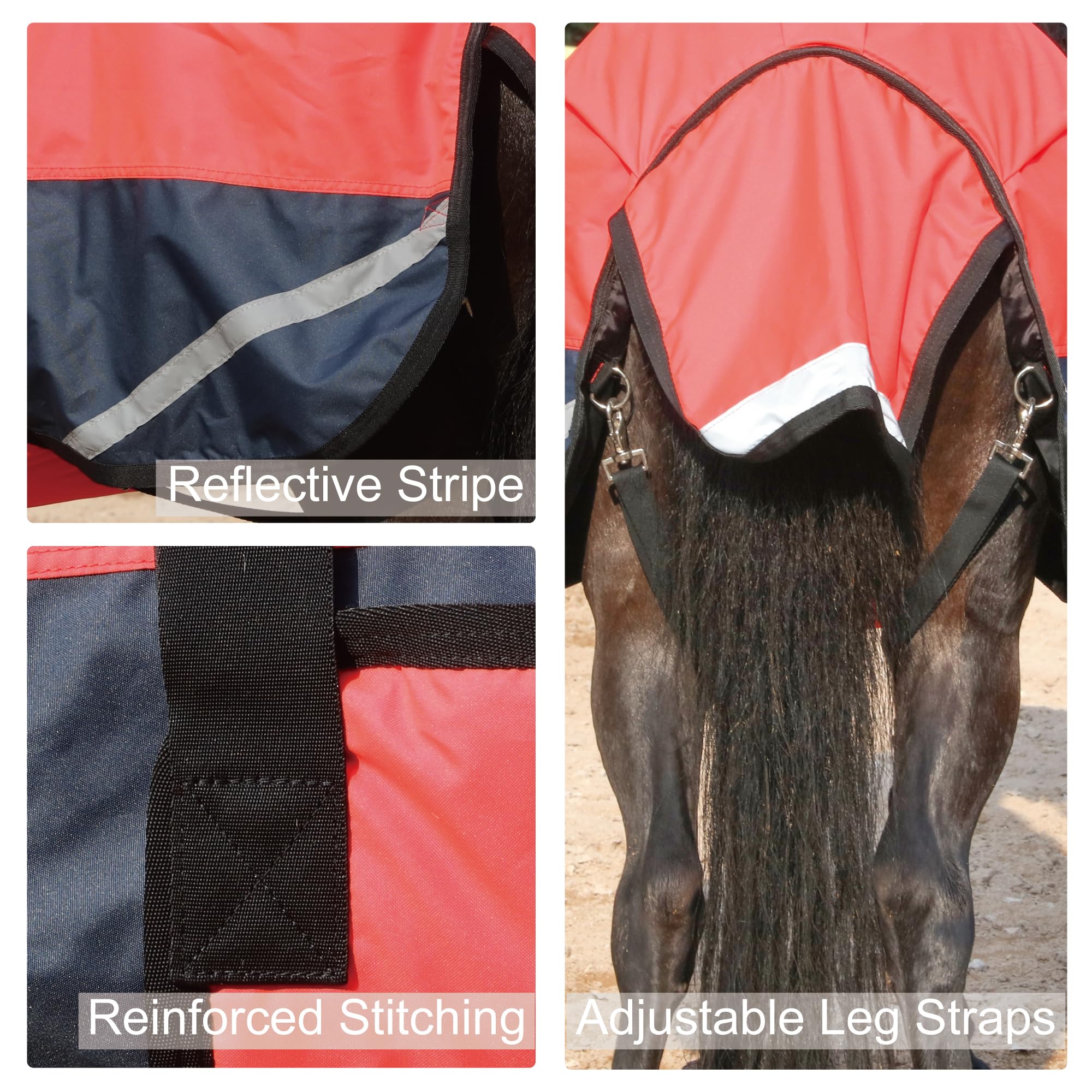 Gallopoff Foal/Mini Horse Size 30''-48'' Waterproof & Breathable 300 Denier Winter Turnout Blanket With 150G Polyfill Fluorescen