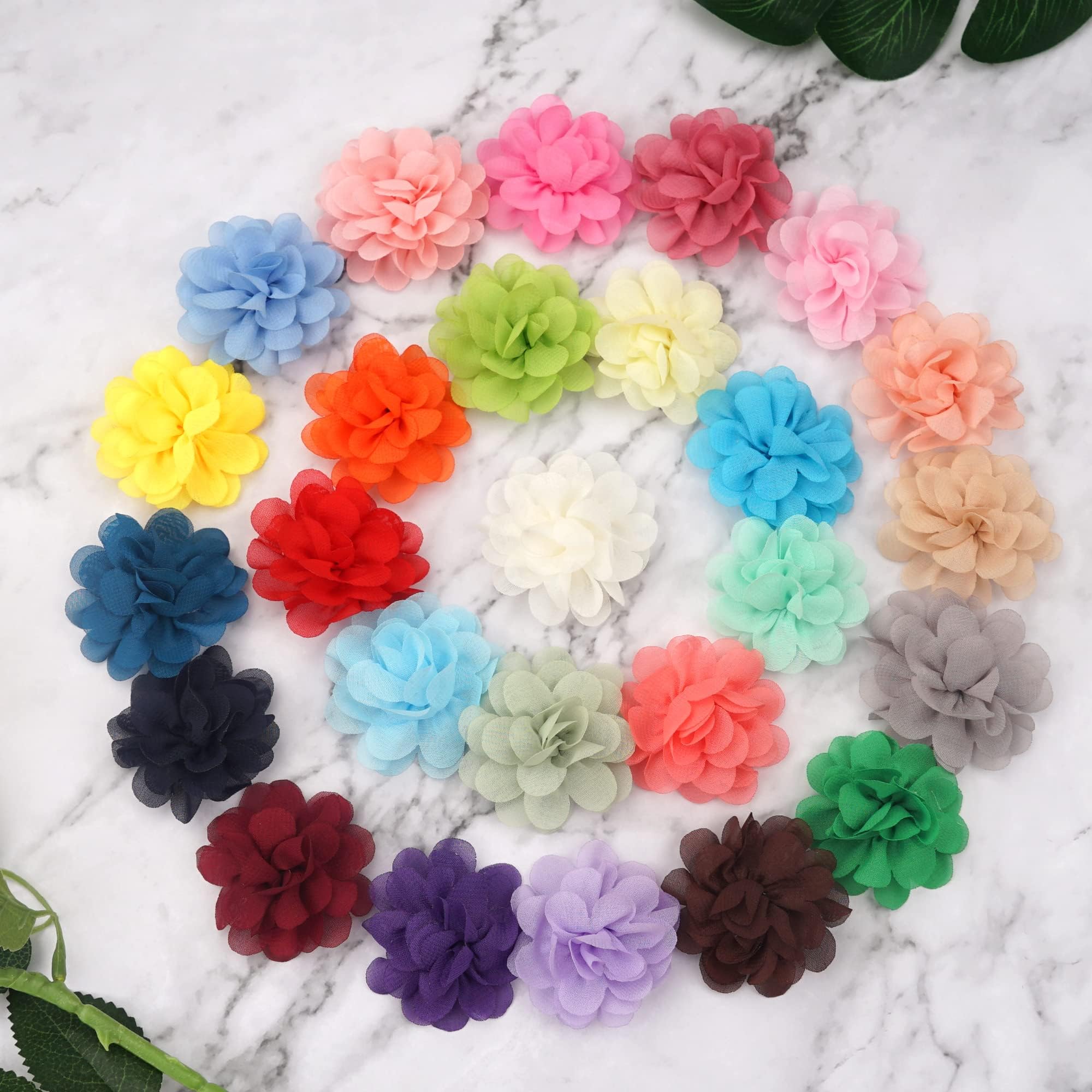 Yxiang 30Pcs Dog Collar Flowers 2In Flower Pet Bow Ties Dog Charms Flowers Set For Puppy Collar Grooming Accessories, White