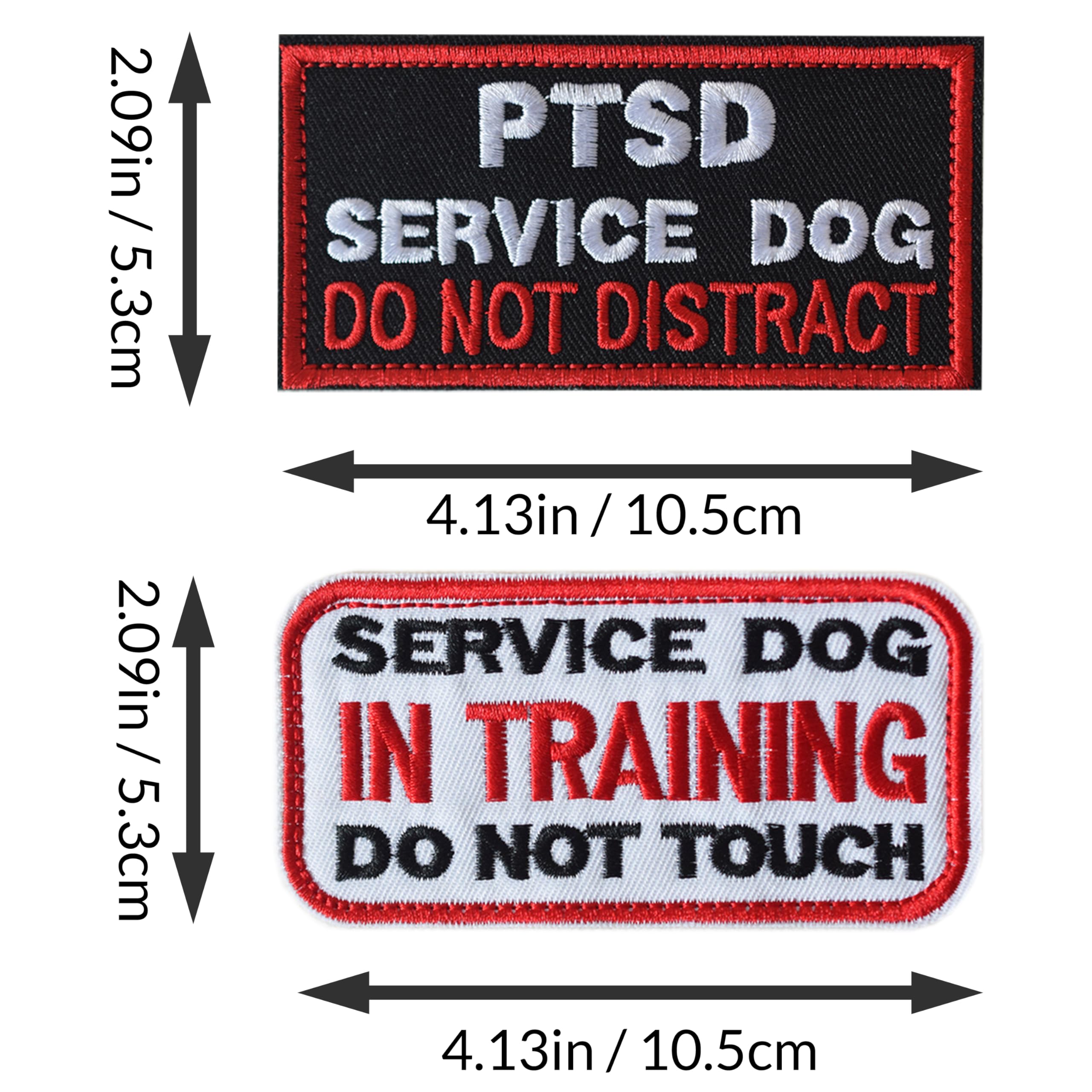 J.Carp 2 Pieces Ptsd Service Dog Do Not Distract Patch, Service Dog In Training Do Not Touch Full Embroidered Badge Patch For Do