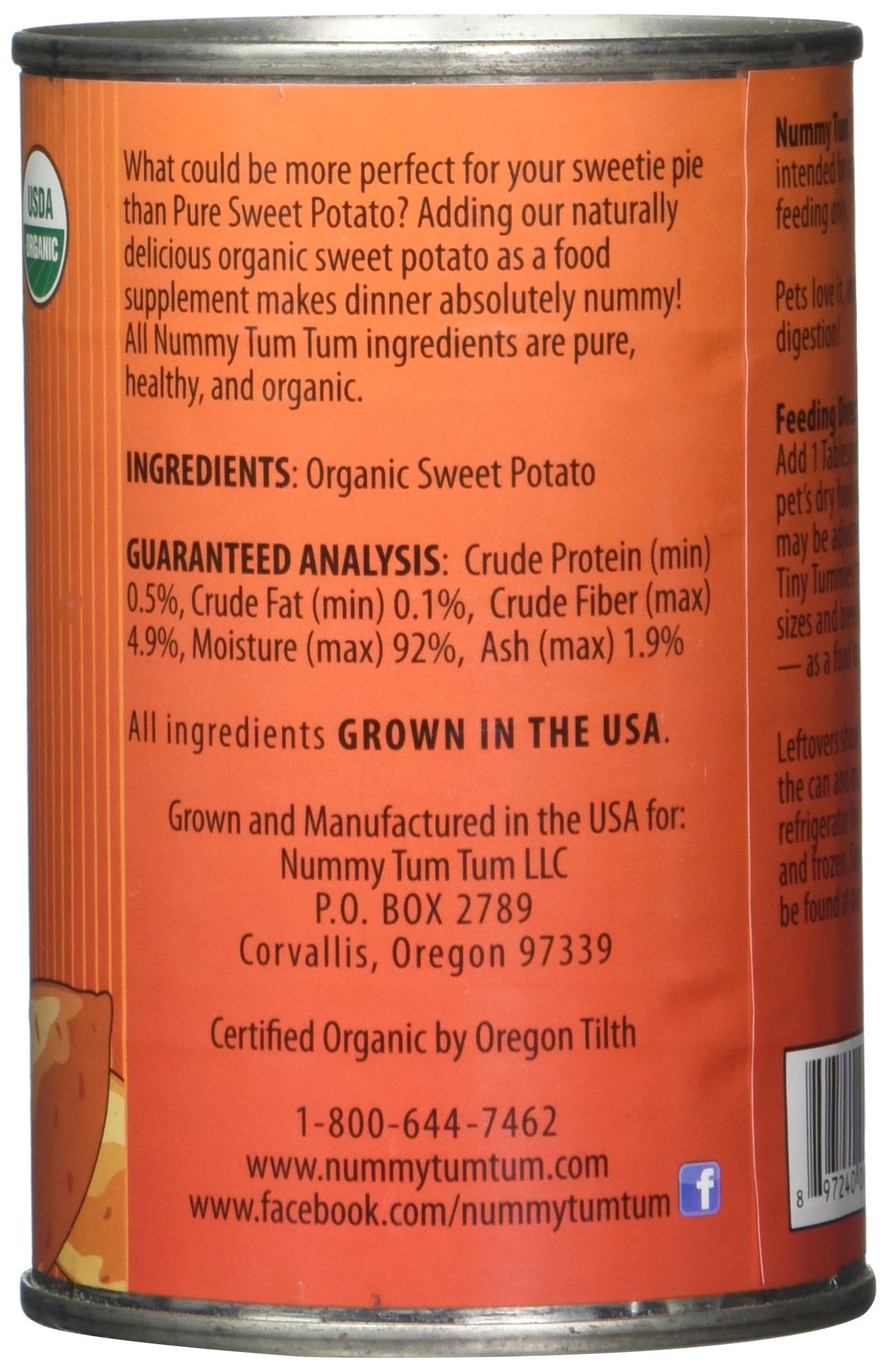 Nummy Tum Tum Pure Sweet Potato Can Dog Food - 15 Ounce Pack, Grain-Free, Natural Ingredients