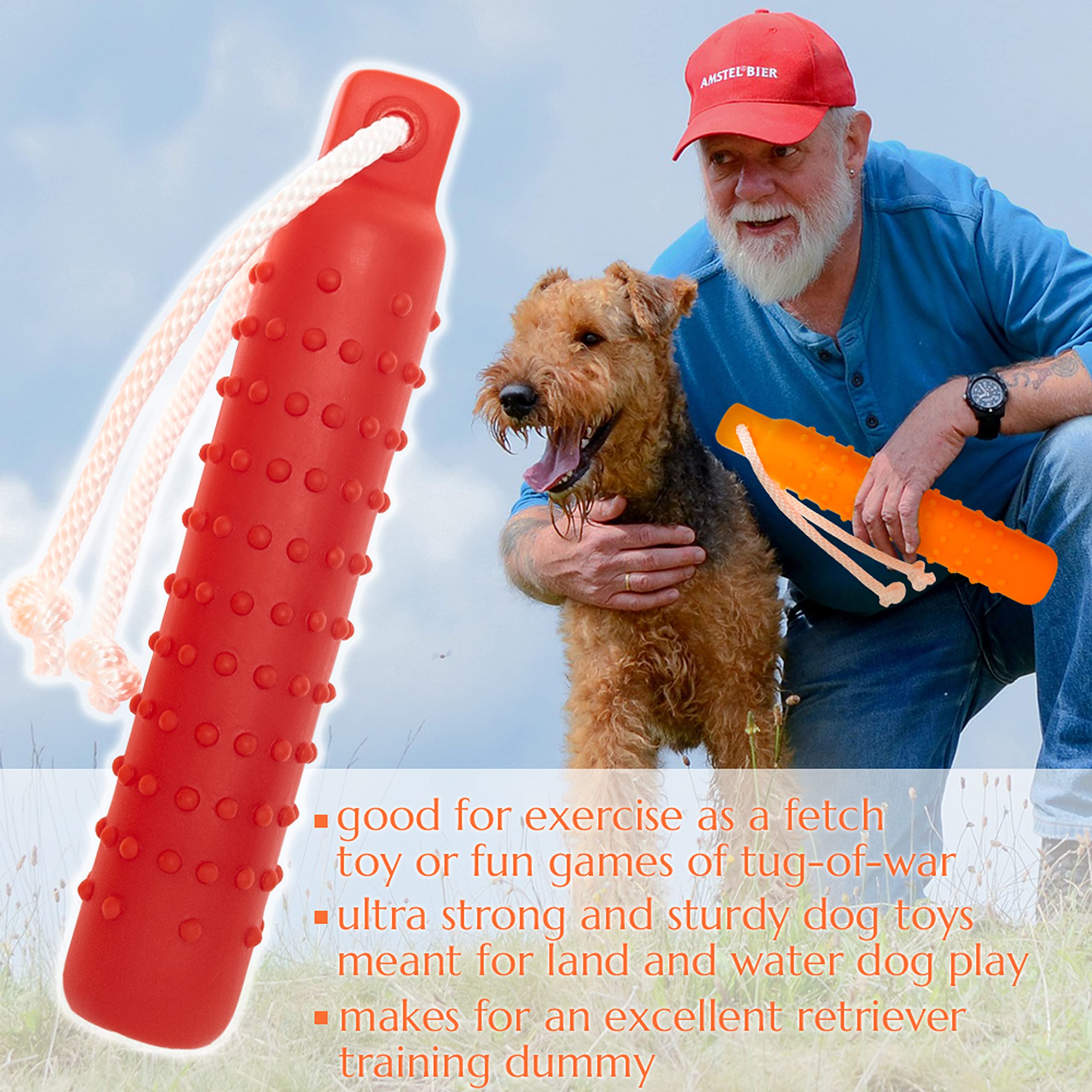 Segzwlor Dog Float Toy - Interactive Training Bumper & Fetching Dog Retrieving Dummy Outdoor - Lightweight For Float On The Water Pool Fetch Rope Dummie Toys - Suit For Small Medium Large Dogs