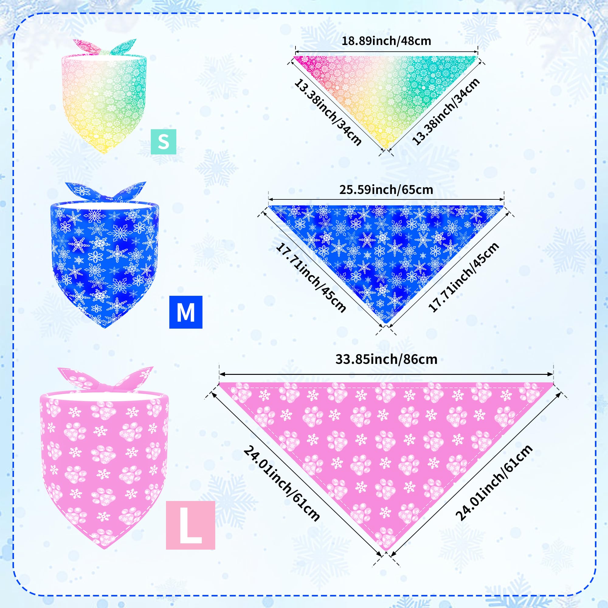 Pai Sence 7 Pcs Winter Dog Bandanas For Small Dogs Adjustable 18 Inch Doggy Bandanas Xs Snow Scarves Puppy Cats Breed Grooming S