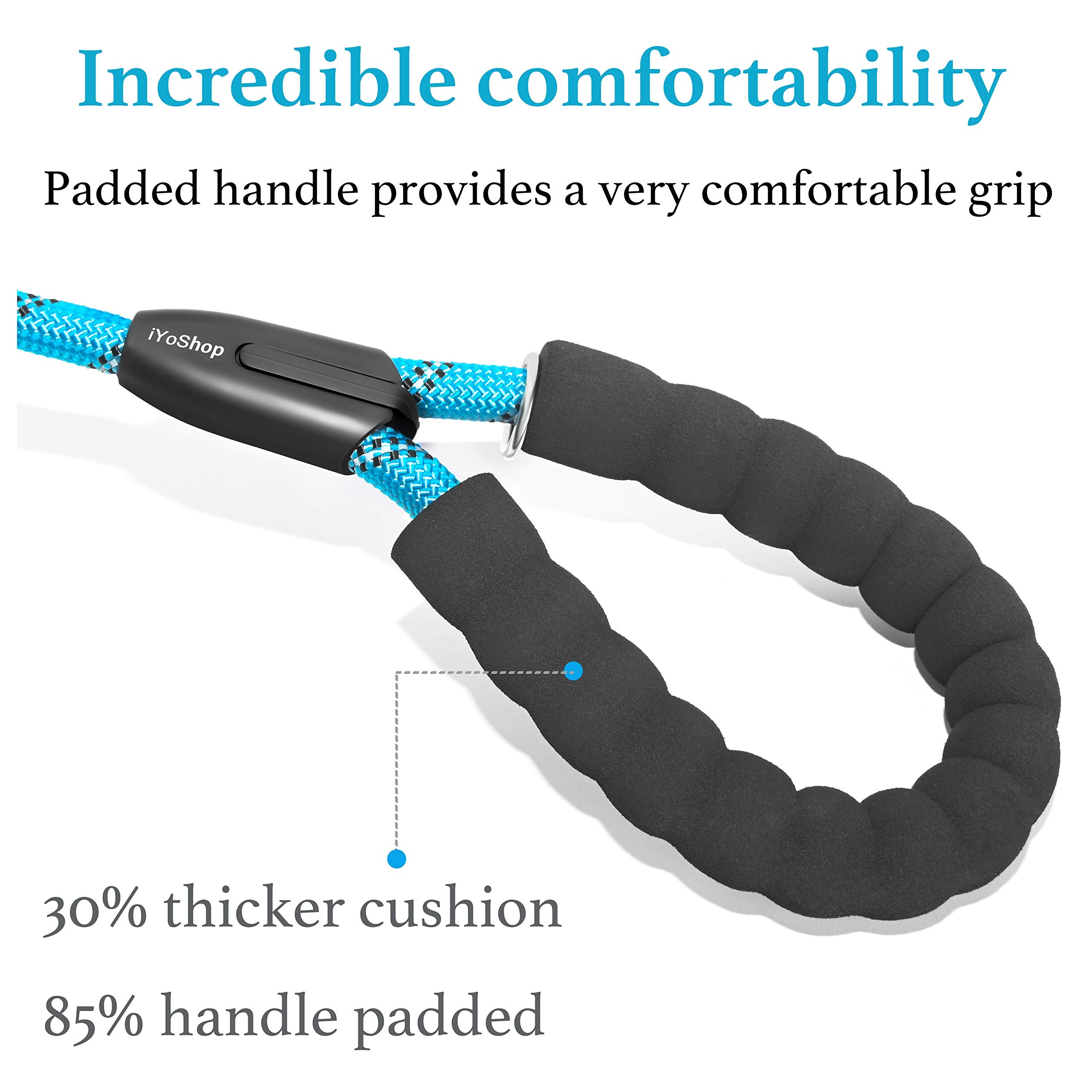 Iyoshop Durable Slip Lead Dog Leash With Padded Handle And Highly Reflective Threads, No Pull Dog Training Leash, (1/2' X 5 Ft,