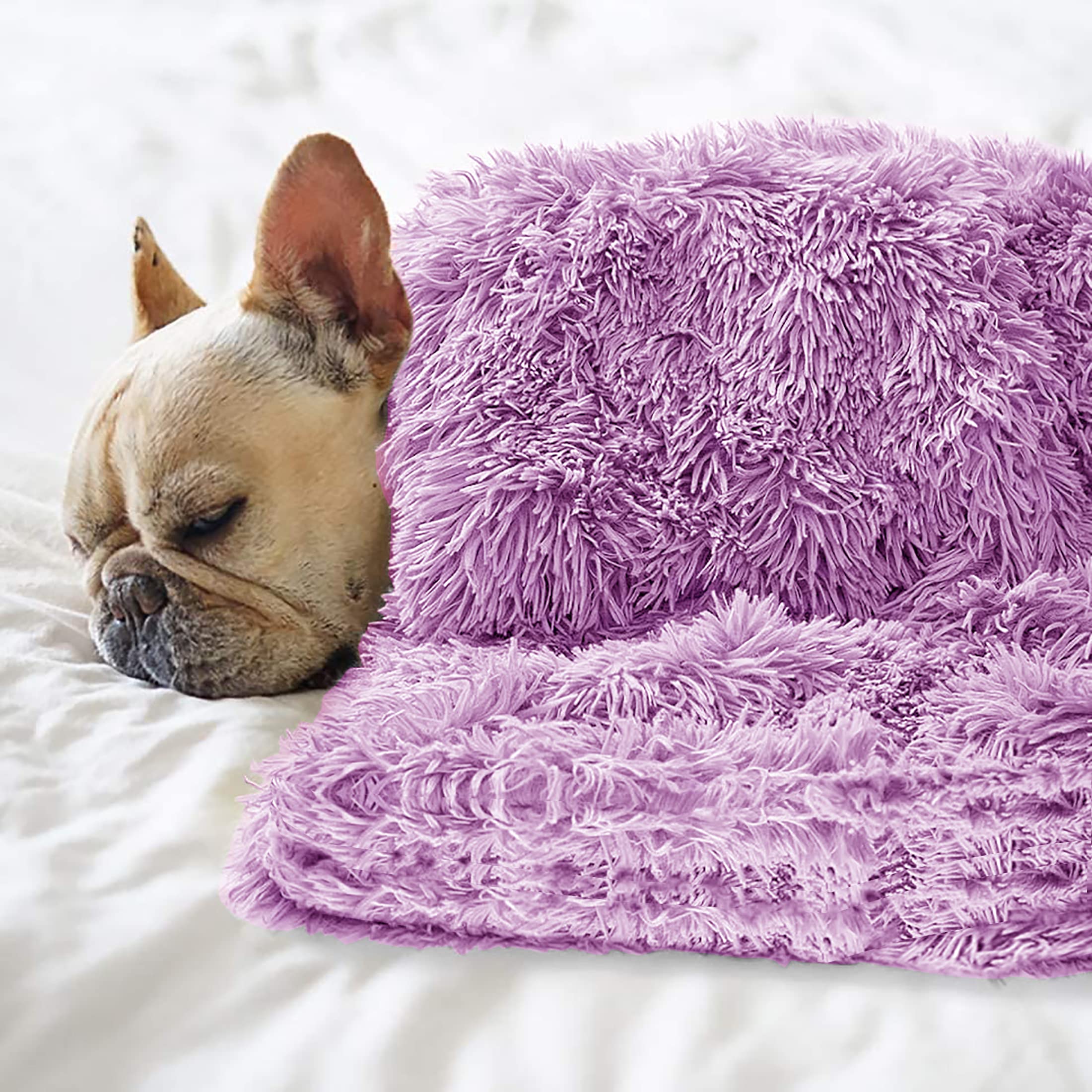 Petbuy Pet Dog Bed Blankets, Fluffy Fleece Dog Throw Blankets Sleep Mat,Soft Puppy Blankets Cat Kitten, S M L Xl,Fuzzy Reversibl