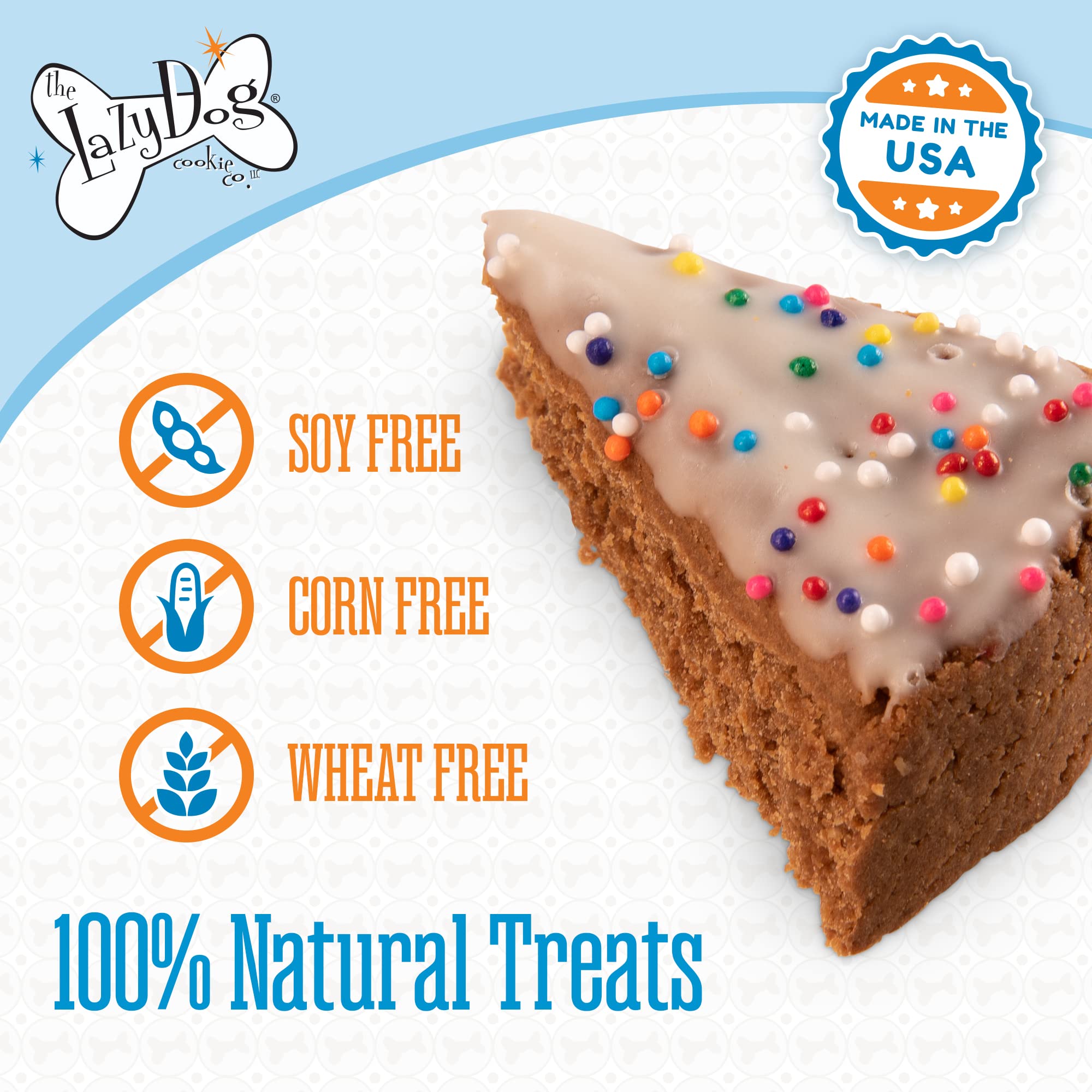 The Lazy Dog Cookie Co. - Original Pup-Pie - Happy Birthday Dog Treat for a Charming Boy, 5 oz with Bag of 5oz Birthday Cake Bit
