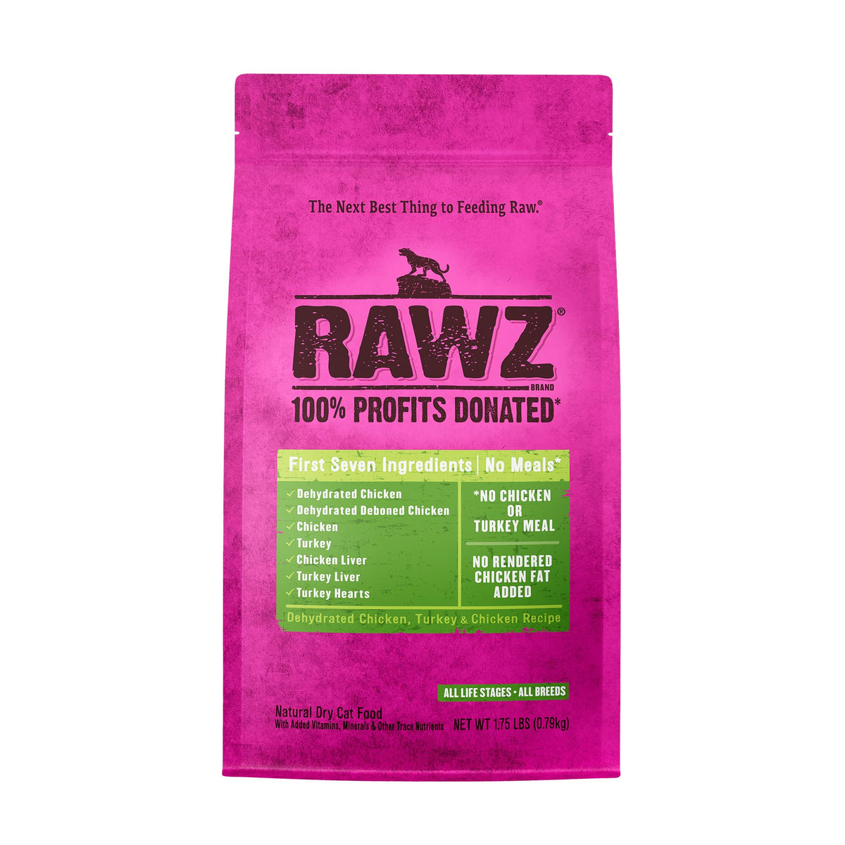 Rawzreg; Meal Free Dry Cat Food Dehydrated Chicken, Turkey Chicken Recipe (1.75 Lb)