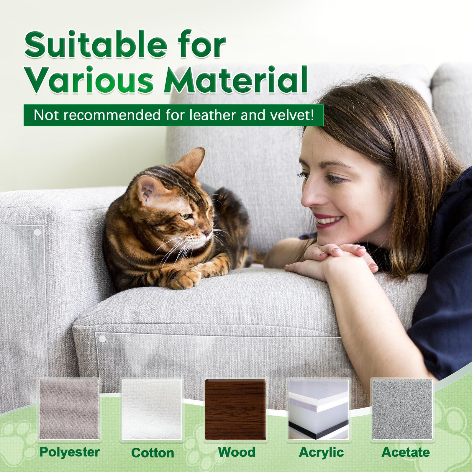 Lanbeide Anti Cat Scratch Furniture Protector-16 Pack Cat Couch Protector, Single-Sided Self-Adhesive Scratch Deterrent For Furn