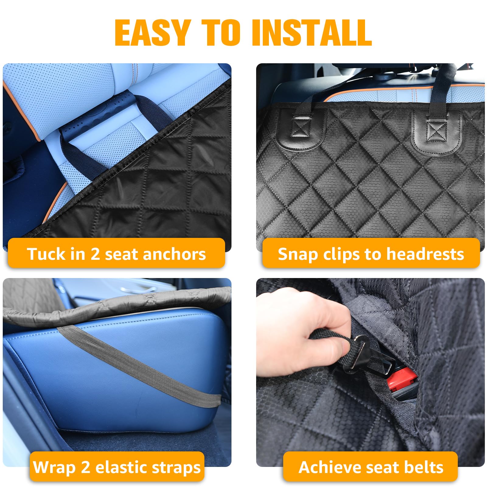 Peticon Dog Car Seat Covers For Ford F150/Ram1500/Nissan Frontier/Toyota Tacoma/Gmc Canyon/Silverado, Waterproof Pet Back Seat C