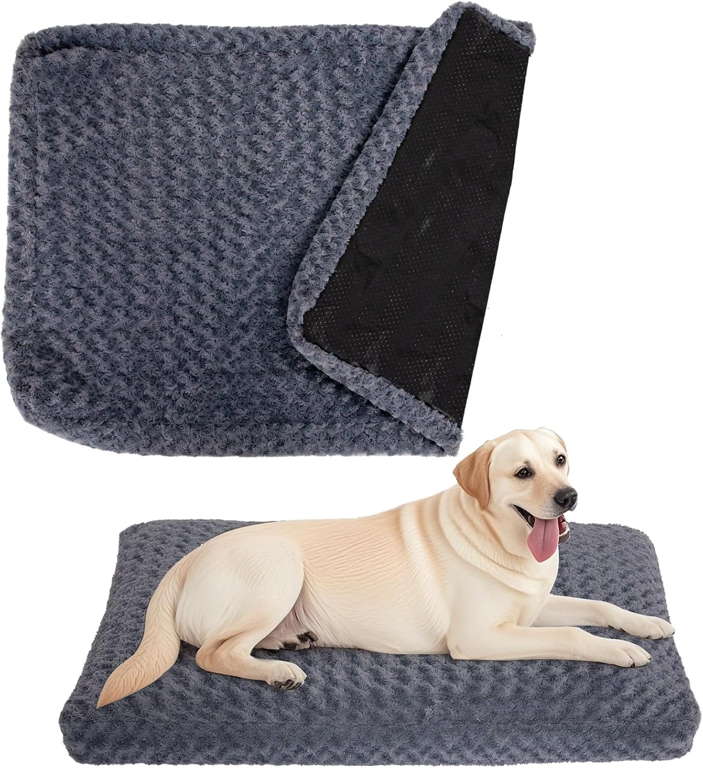Faux Fur Dog Bed Covers - Ultra Soft Rose Velvet, Removable & Washable, Cozy & Durable,Large Pet Bed Cover Only (No Filling) - G