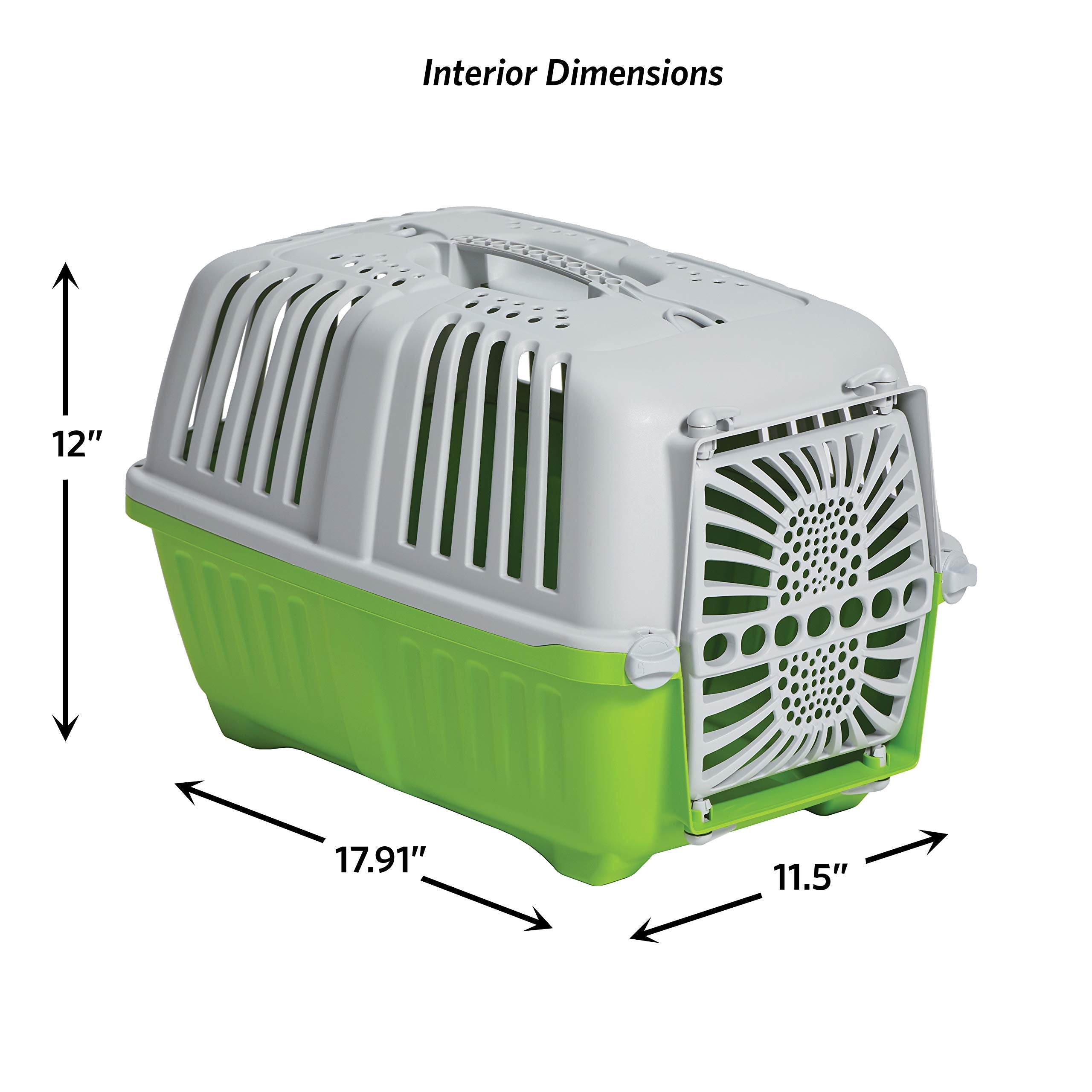 Midwest Homes For Pets Spree Travel Pet Carrier, Green | Hard-Sided Pet Kennel Ideal For Toy Dog Breeds, Small Cats & Small Animals | Dog Carrier Measures 19.1L X 12.5 W X 13H - Inches