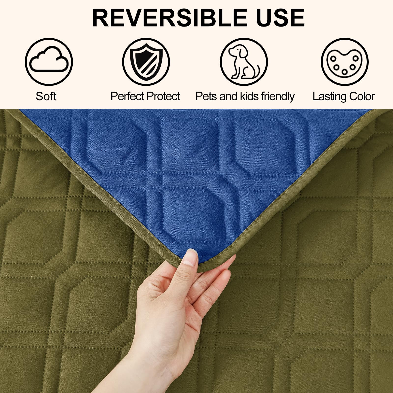 Smiry Waterproof Dog Blanket, 52X82 Inch Soft Pet Bed Cover Reversible, Washable Sofa Couch Furniture Protector For Small Medium