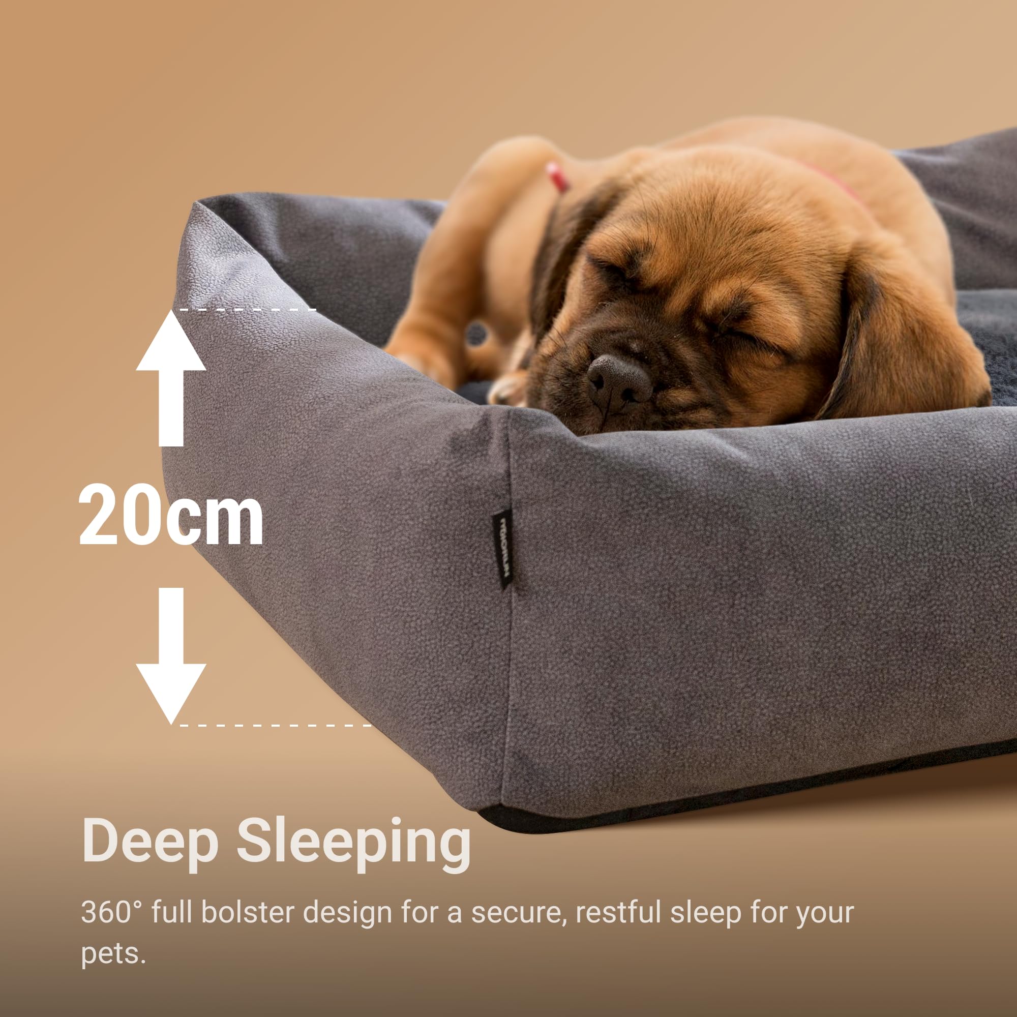 Miorun Durable Rectangle Pet Bed For Medium Dogs And Cats, 30'' Waterproof Puppy Couch With Non-Slip Base, Washable Calming Sofa