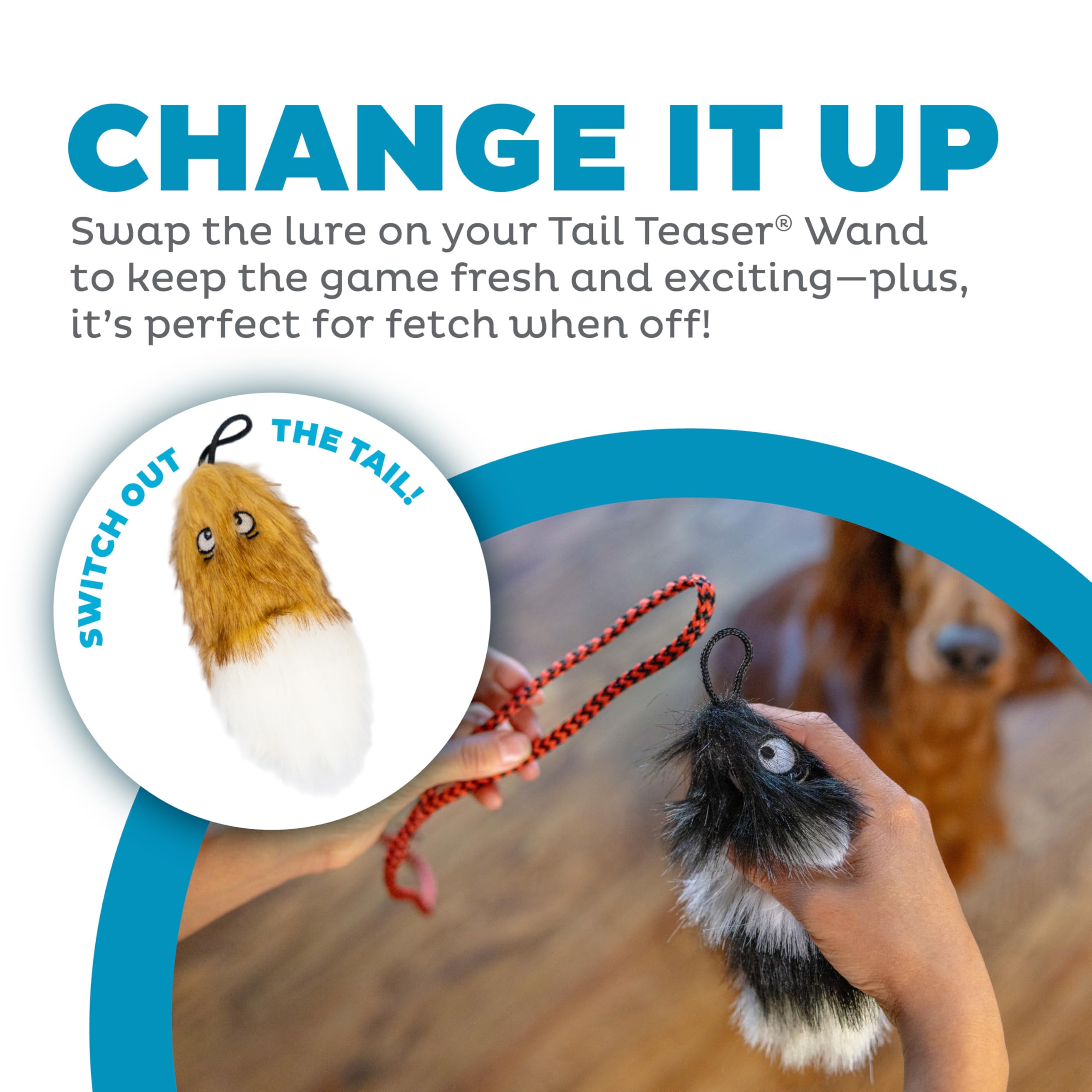 Outward Hound Tail Teaser Replacement Lure, Faux Fur, Pack of 1, Brown, Model 70470