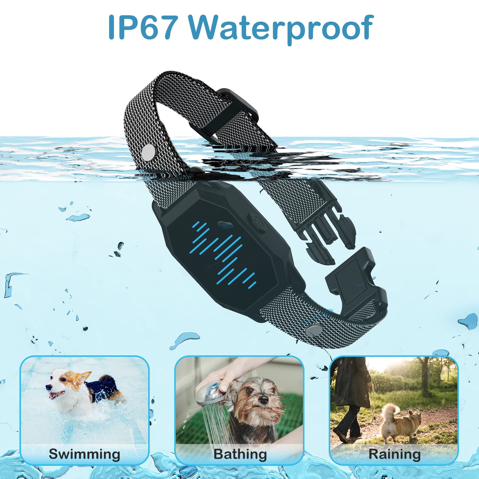 Dog Training Collar, Dog Shock Collar With Remote, 2500Ft And 4 Training Modes Beep,Vibration,Electric Shock,Rechargeable Ip67 Waterproof For All Breeds