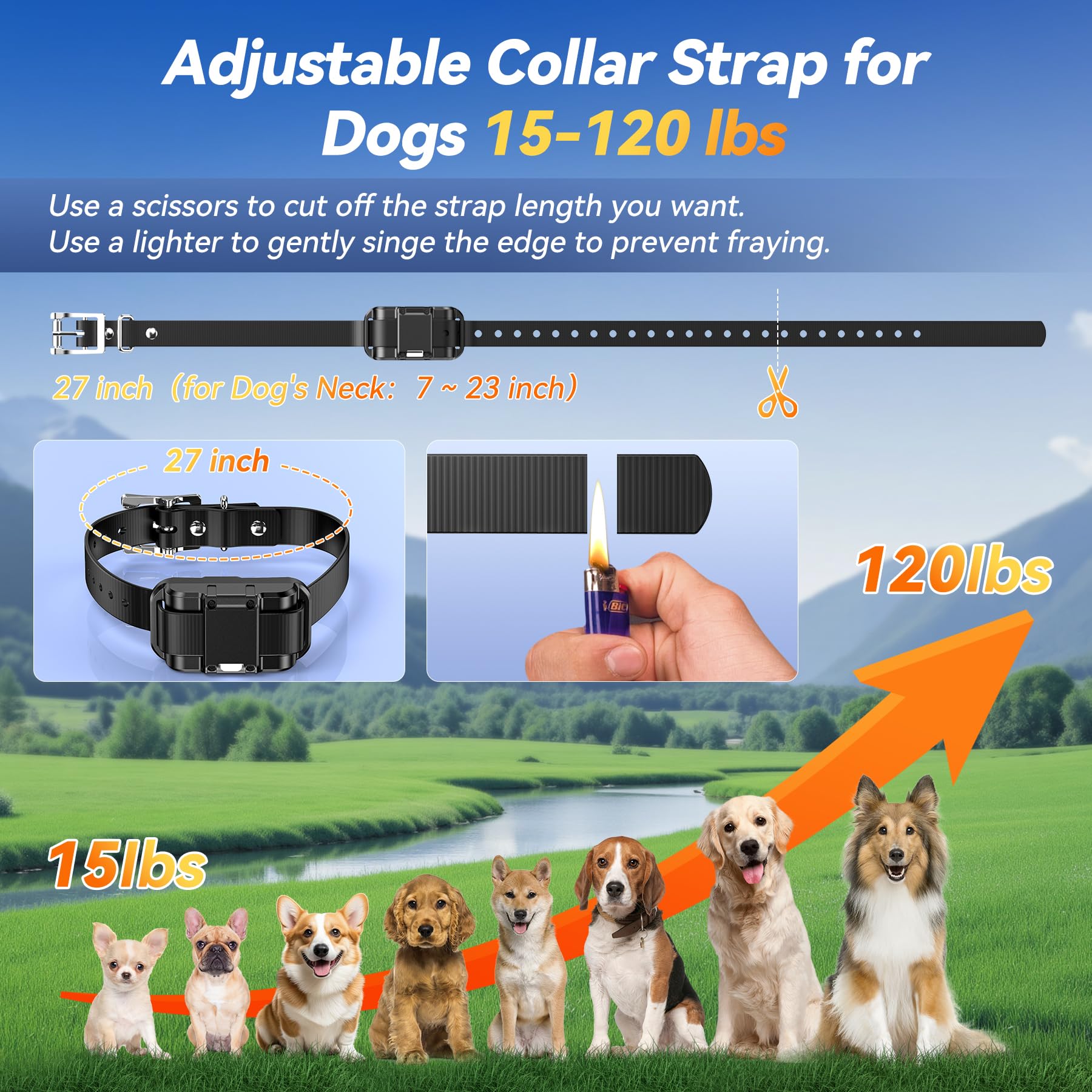 Blissleaf Dog Shock Collar, Ipx7 Waterproof Dog Training Collar With Remote, 5280Ft, 4 Training Modes, Vibration, Electric Shock