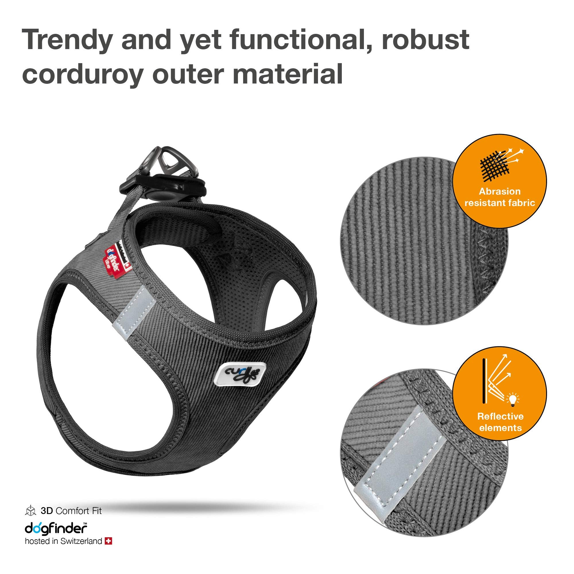 Curli Vest Harness Cord With Air-Mesh Lining Step-In Dog Harness Lightweight Breathable Dog Elegant Durable Harnesses For Small