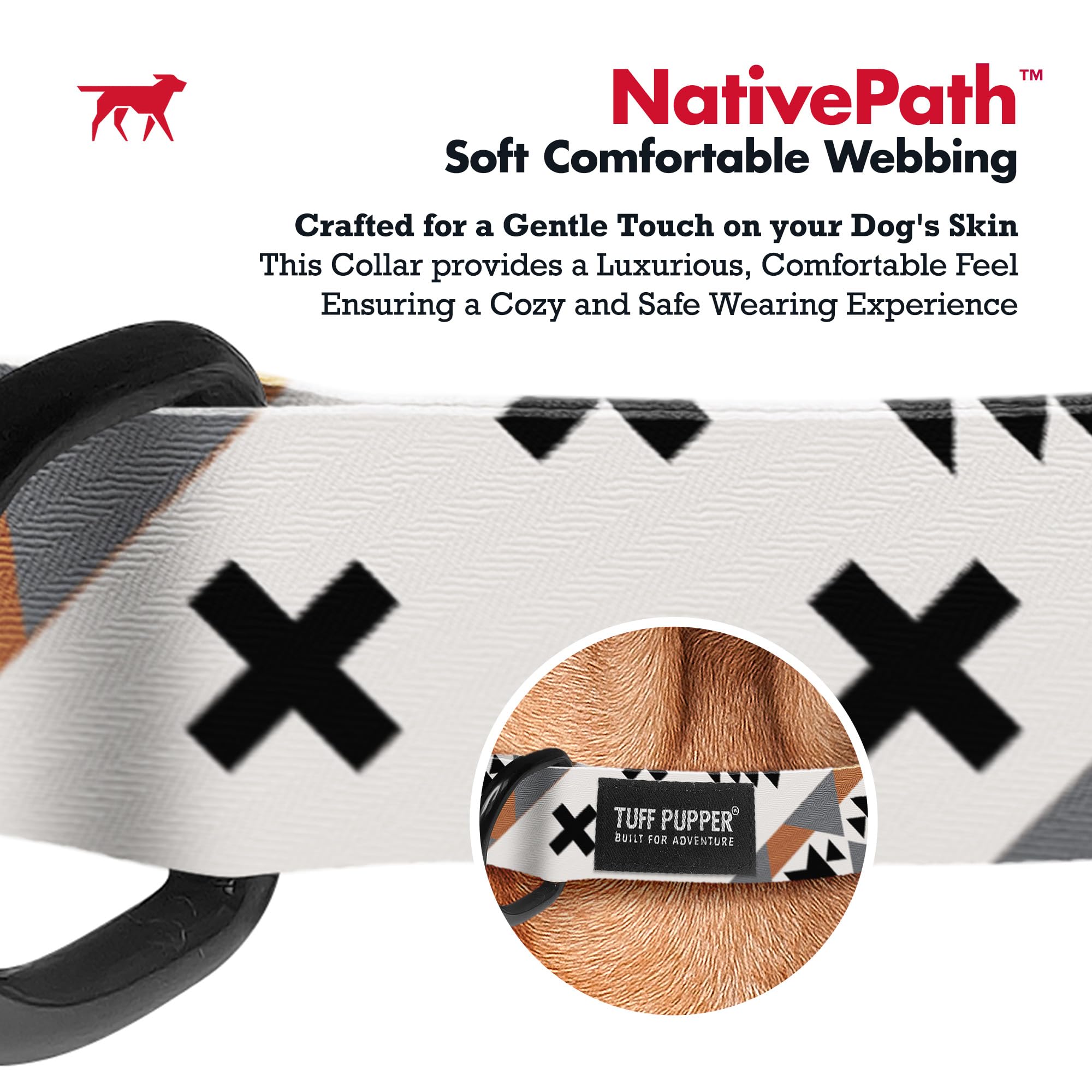 Tuff Pupper Premium Adjustable Dog Collar for Small Dogs, Stylish Pattern Collars Designed in USA, Quick Release Buckle, NativeP