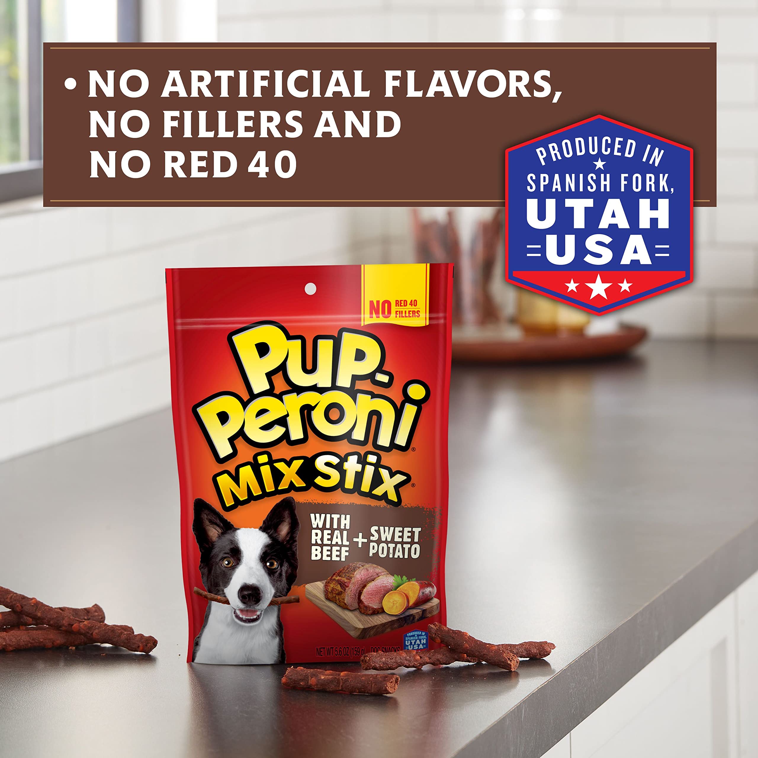 Pup-Peroni Mix Stix Braised Beef Flavor With Sweet Potato, Dog Treats, 5.6 Ounce (Pack Of 8)