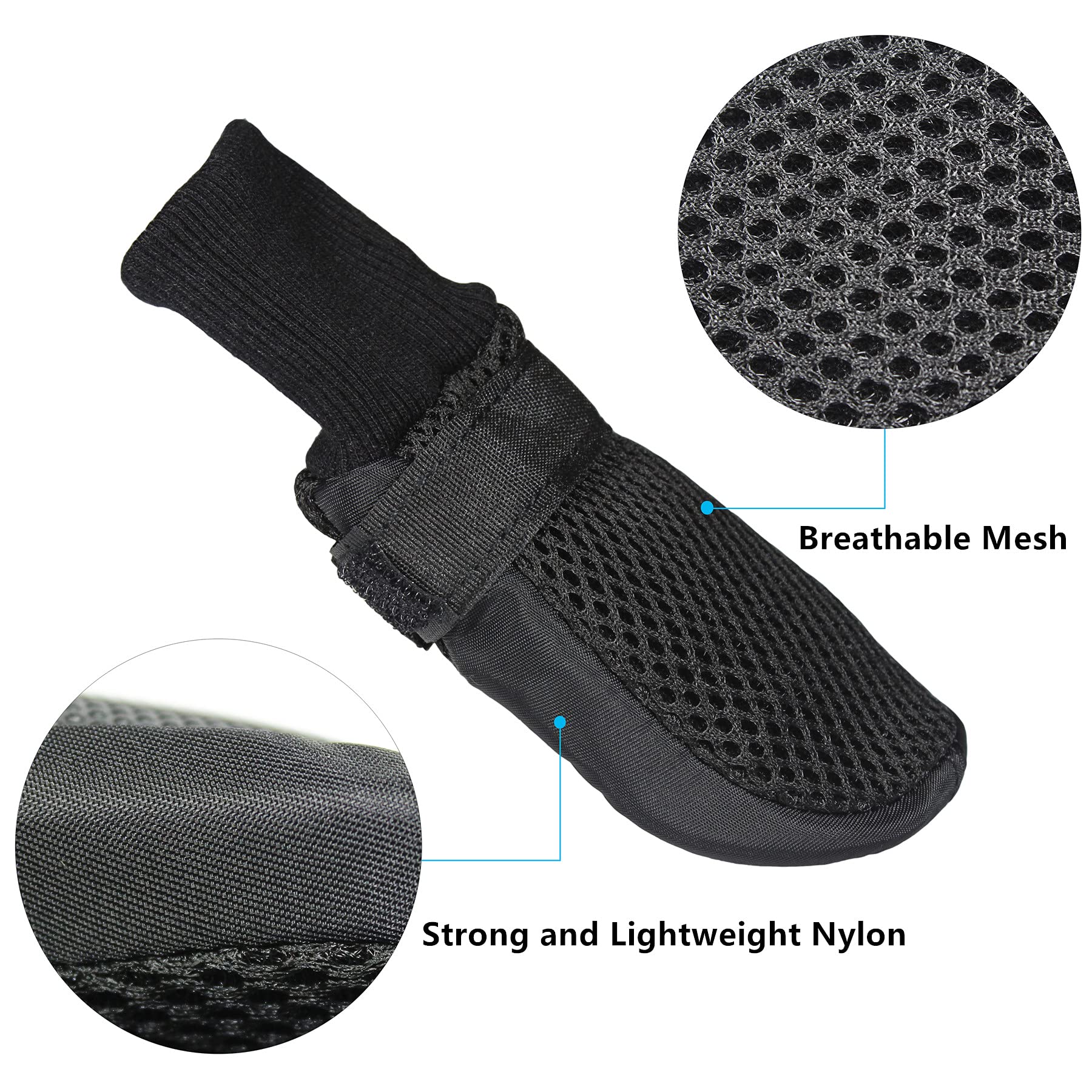 Hiado Dog Shoes Boots With Mesh Nonslip Rubber Soles To Protect Hardwood Floor And Prevent Scratching Licking Xlarge Black Xl