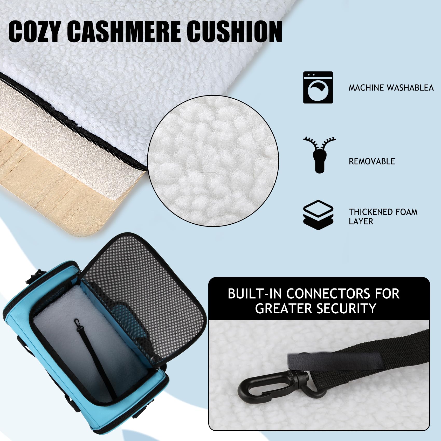 Yipincover Pet Carriers Soft-Sided Airline Approved Carrier Bag For Small Cats Dogs (Medium,Blue)