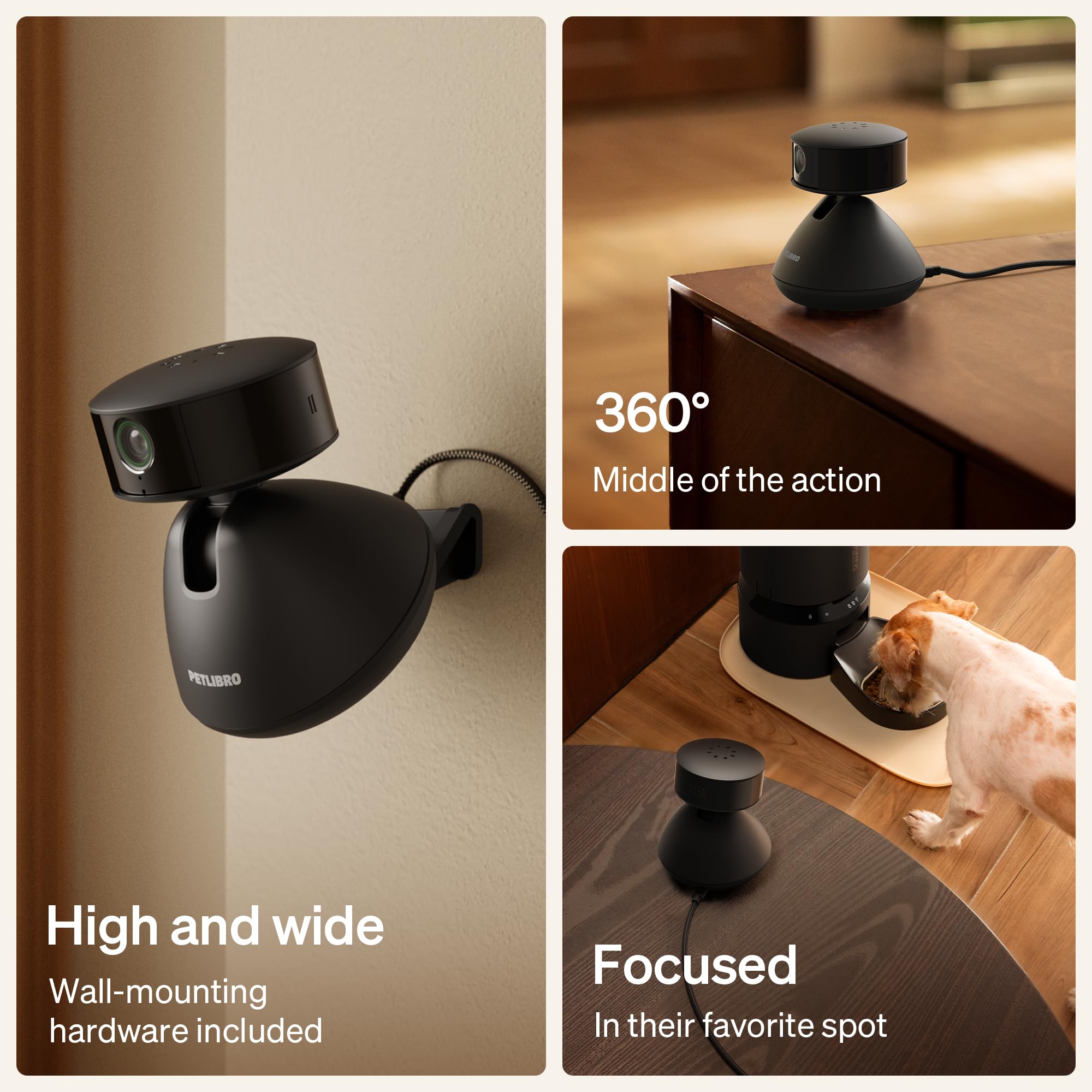 PETLIBRO AI Pet Camera Indoor with Phone App, 360 Auto Tracking Dog Camera Multi-Pet Recognition & AI Day Summary, 1080p Cat Cam