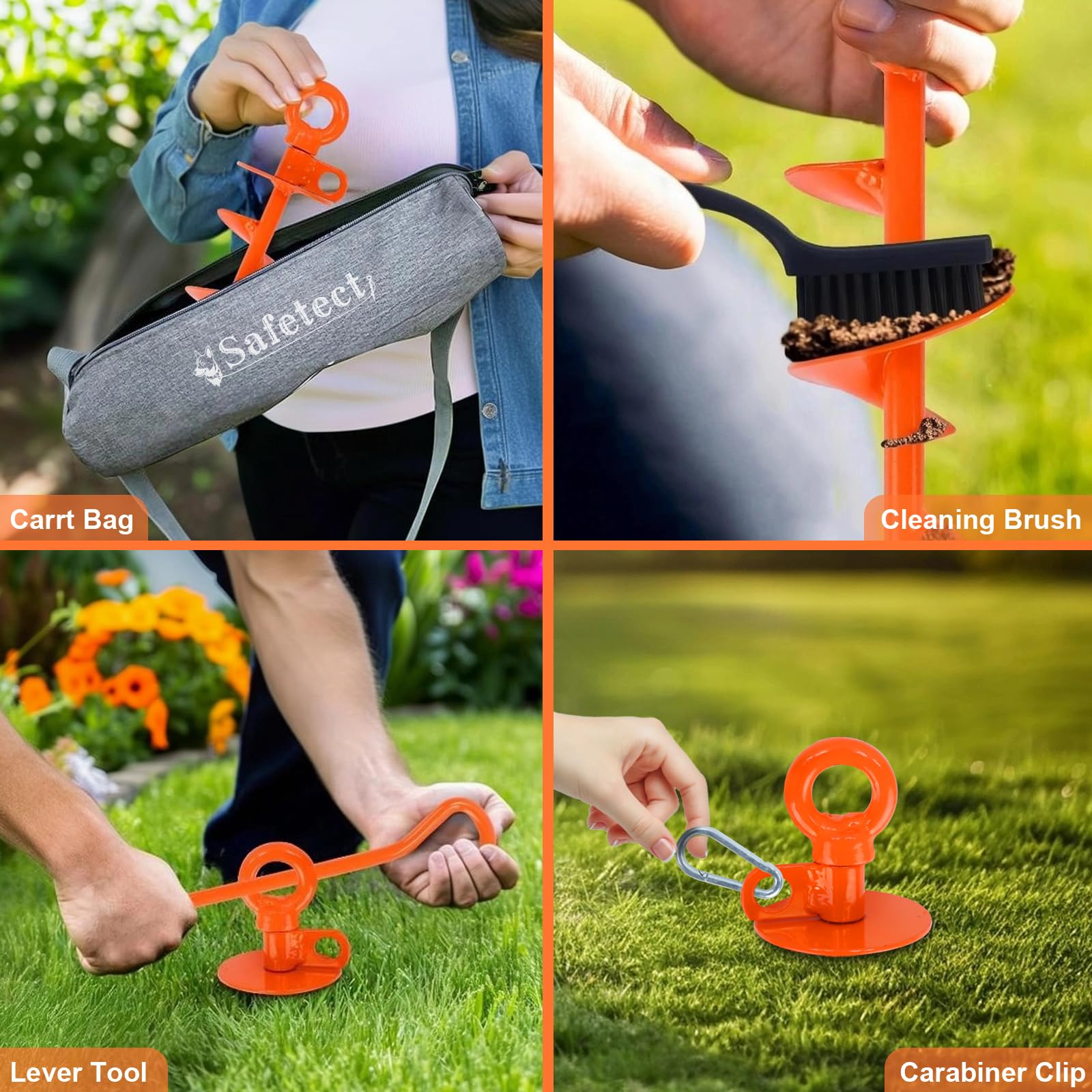 Safetect Dog Tie Out Stake Heavy Duty Dog Stake For Large Dogs Up To 210 Lbs 360 Swivel Dog Stakes For Outside Camping Gear Beac