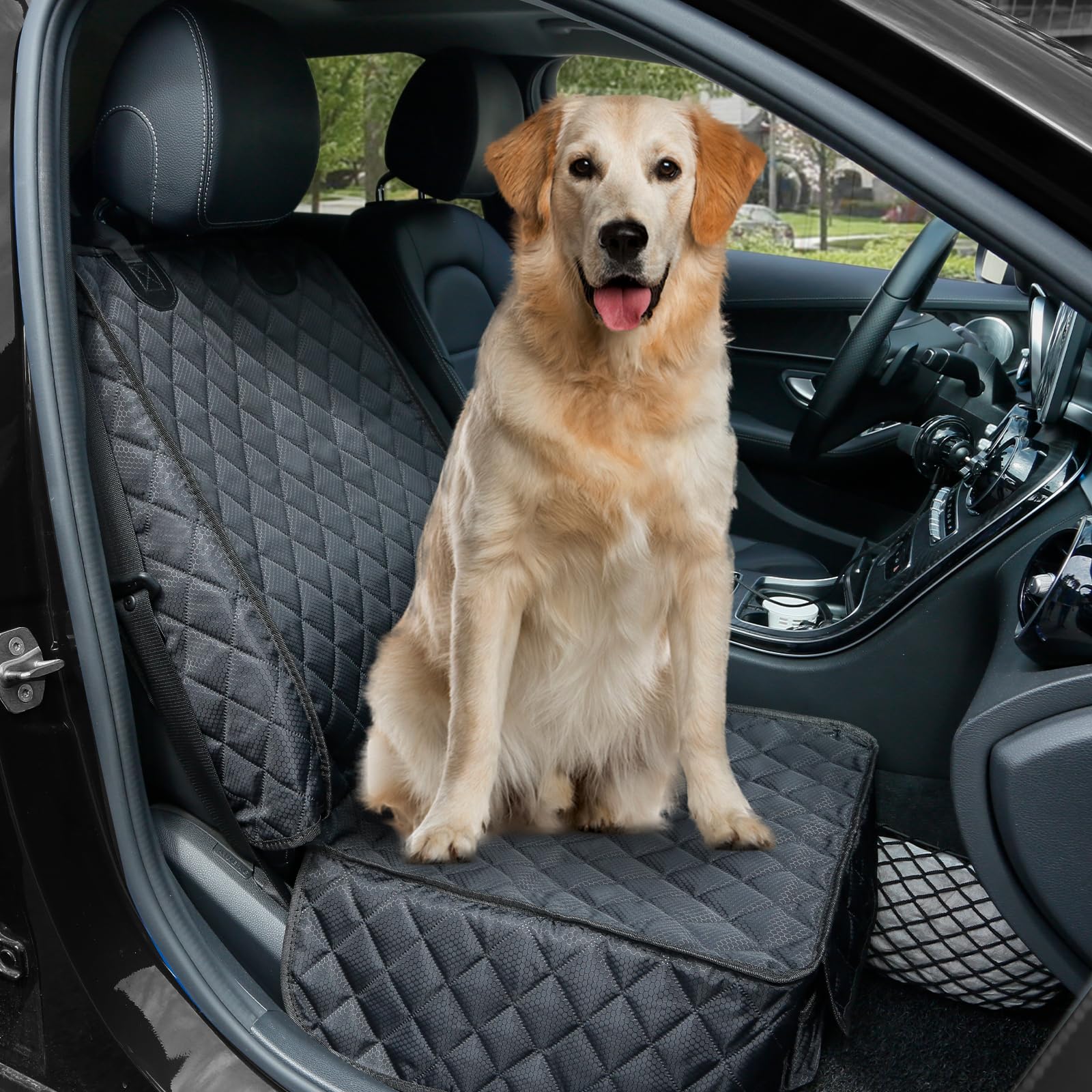 Peticon Waterproof Front Seat Car Cover 2 Pack, Full Protection Dog Car Seat Cover With Side Flaps, Nonslip Scratchproof Captain