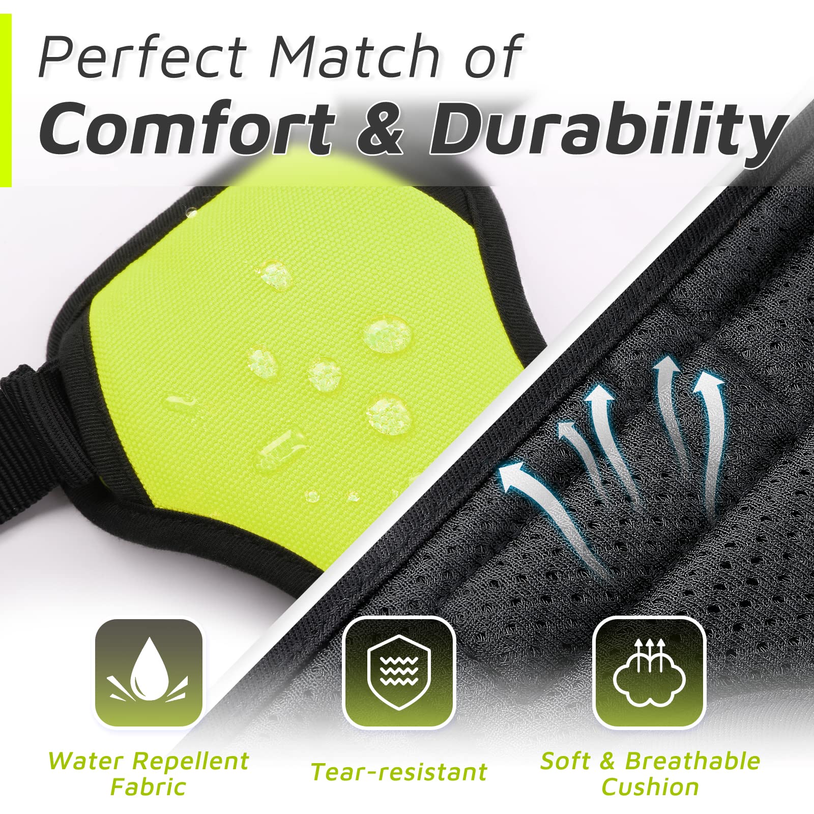 Eagloo Dog Harness Large Breed, No Pull Service Vest With Reflective Strips And Control Handle, Adjustable And Comfortable For Easy Walking, No Choke Pet Harness With 2 Metal Rings, Green, Xl