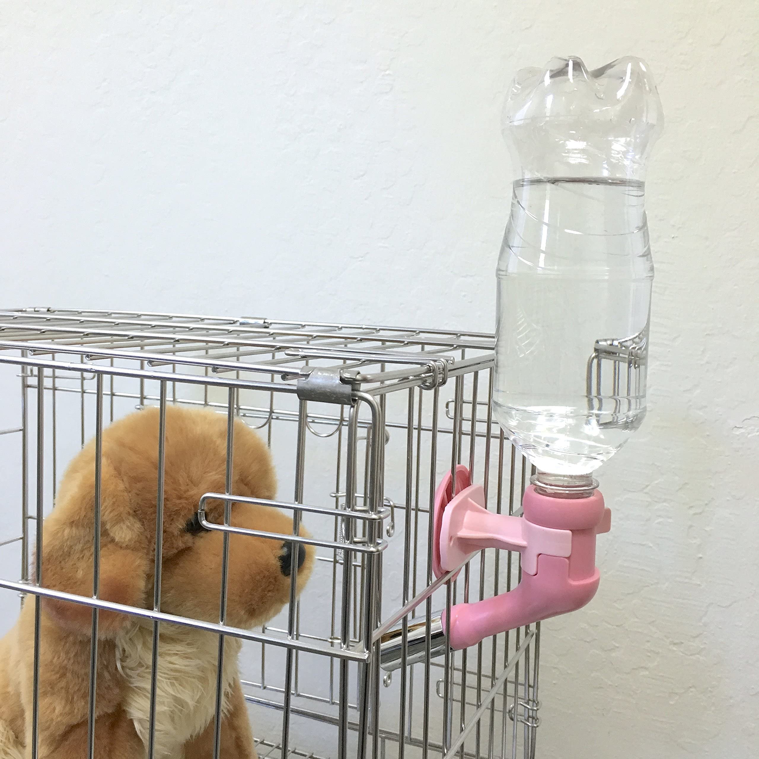 Choco Nose Patented Large No-Drip Water Bottle/Feeder Only For Large Size Dogs Over 50 Lbs - For Wire Cages, Crates Or Kennels. 16 Oz. X-Large Nozzle 22Mm, Pink (H570)