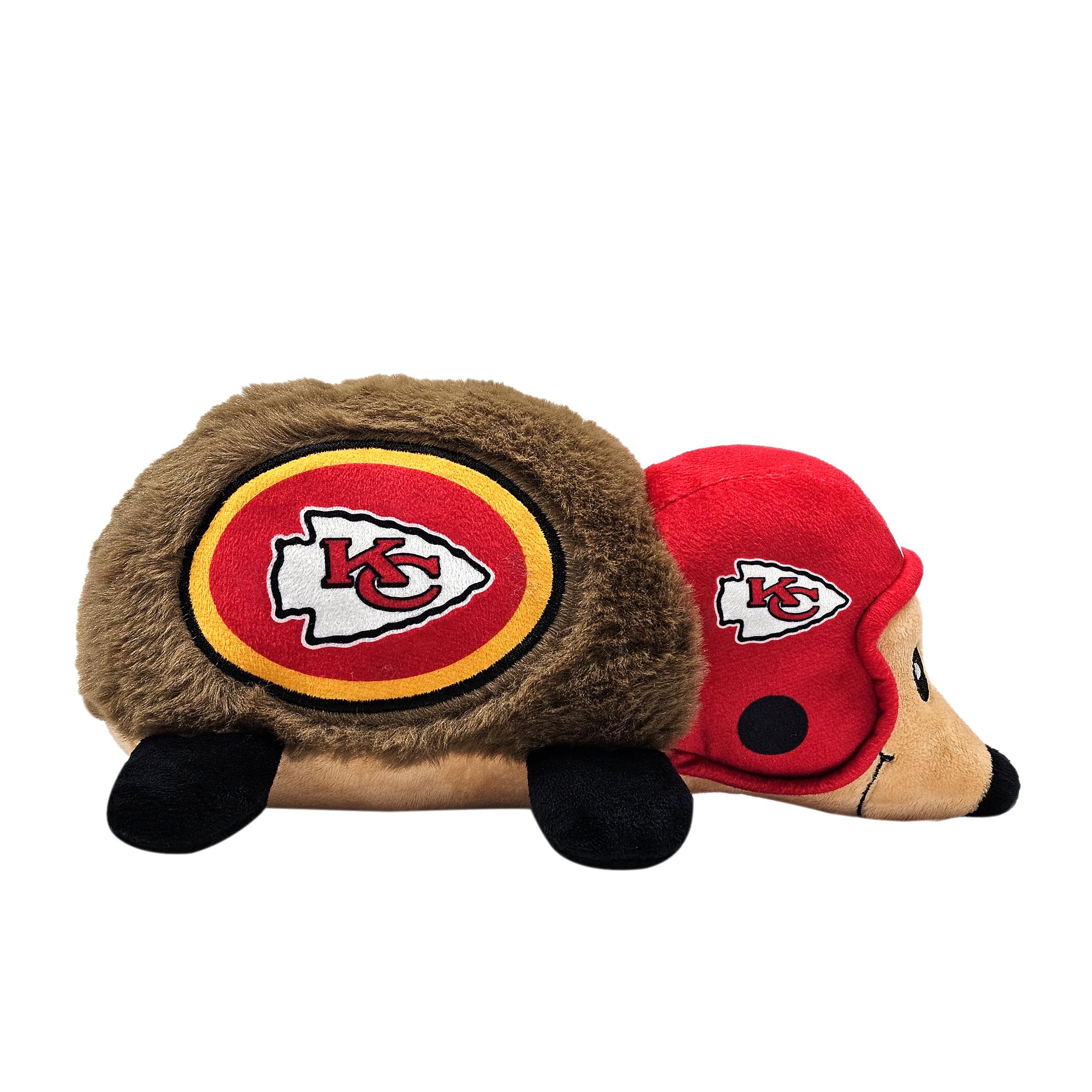 Nfl Kansas City Chiefs Plush Hedgehog Toy For Dogs & Cats, Cool Soft Pet Toy For Fun And Interactive Play, Dog Chew Toy With Squ