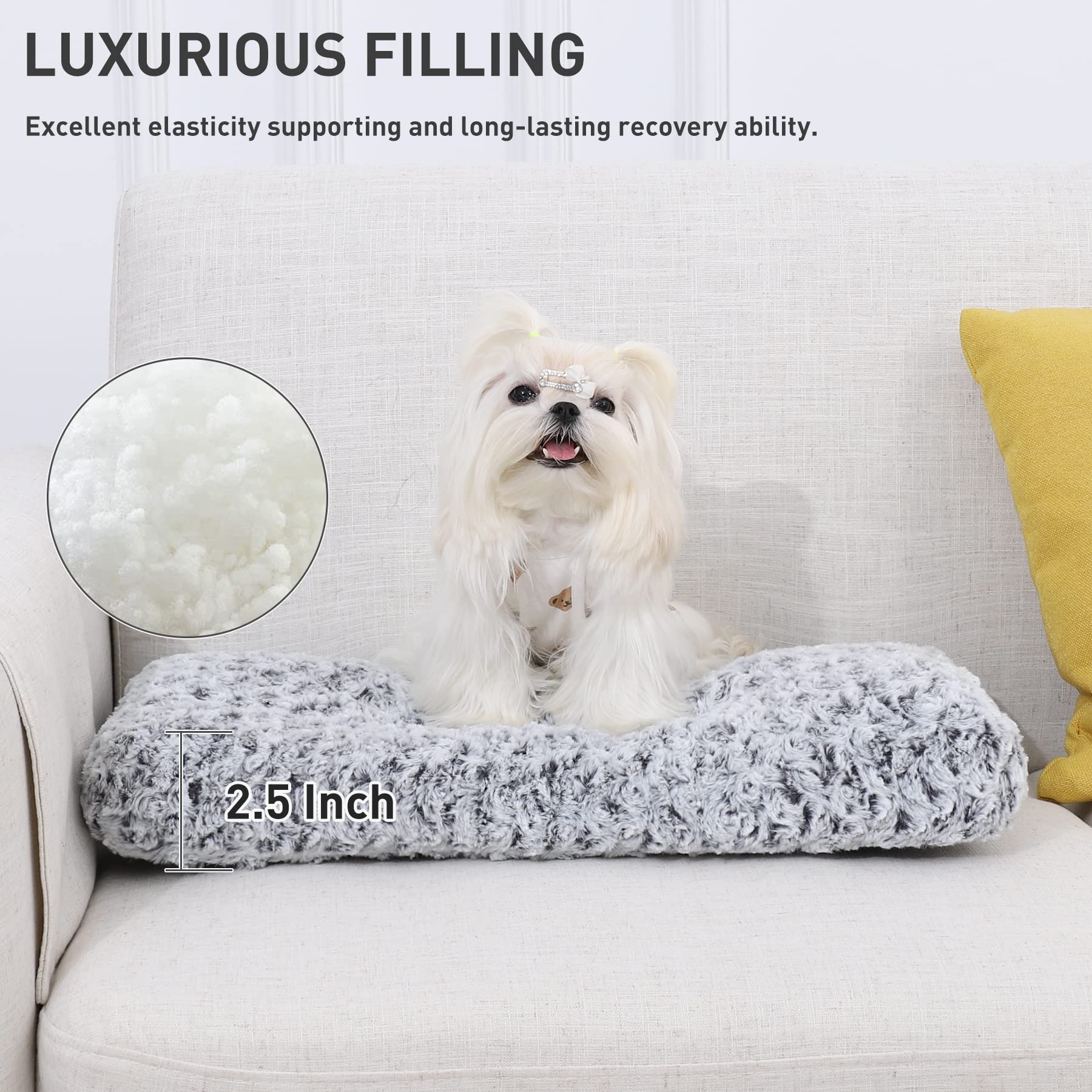 Washable Dog Bed Deluxe Plush Dog Crate Beds Fulffy Comfy Kennel Pad Anti-Slip Pet Sleeping Mat For Large, Jumbo, Medium, Small