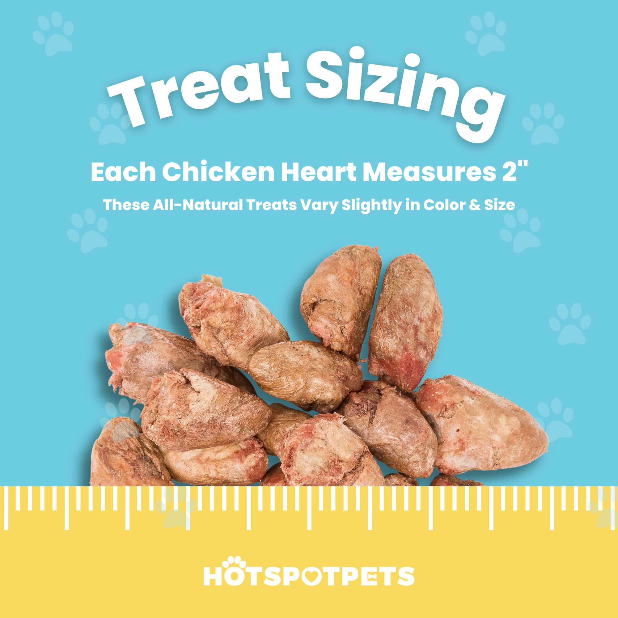 hotspot pets Freeze Dried Chicken Hearts for Cats & Dogs - 1LB Big Bag- Made in USA -Single Ingredient All Natural Grain-Free -R