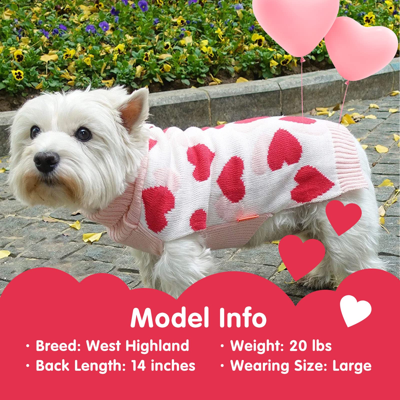Kyeese Dog Sweater With Leash Hole Dog Sweaters Red Heartpet Sweater,Xl