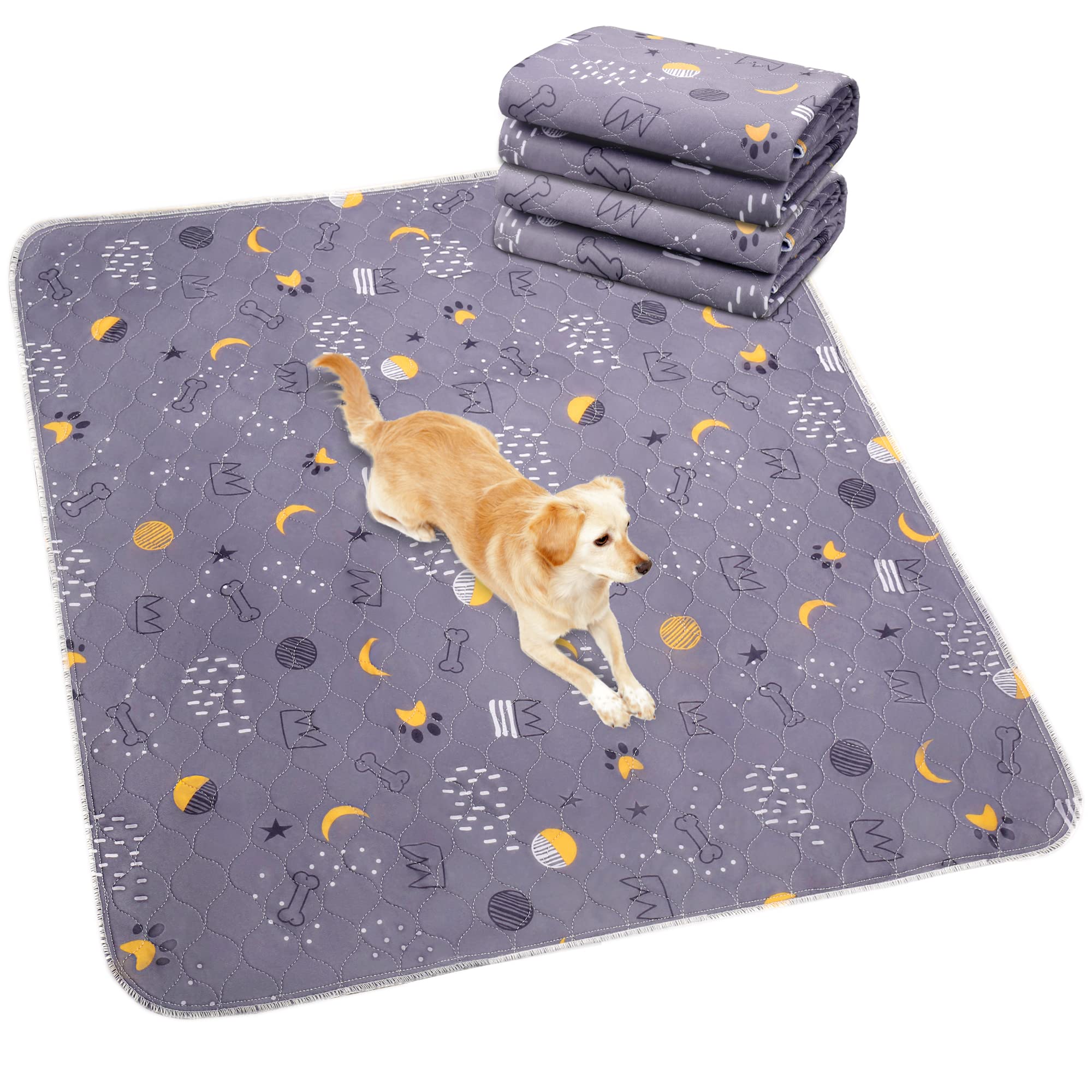 UPSKY Washable Pee Pads for Dogs 2 Pack 34 x 36 Reusable Puppy Pads Waterproof Pet Training Pads, Non-Slip Dog Mats Fast Absorbe