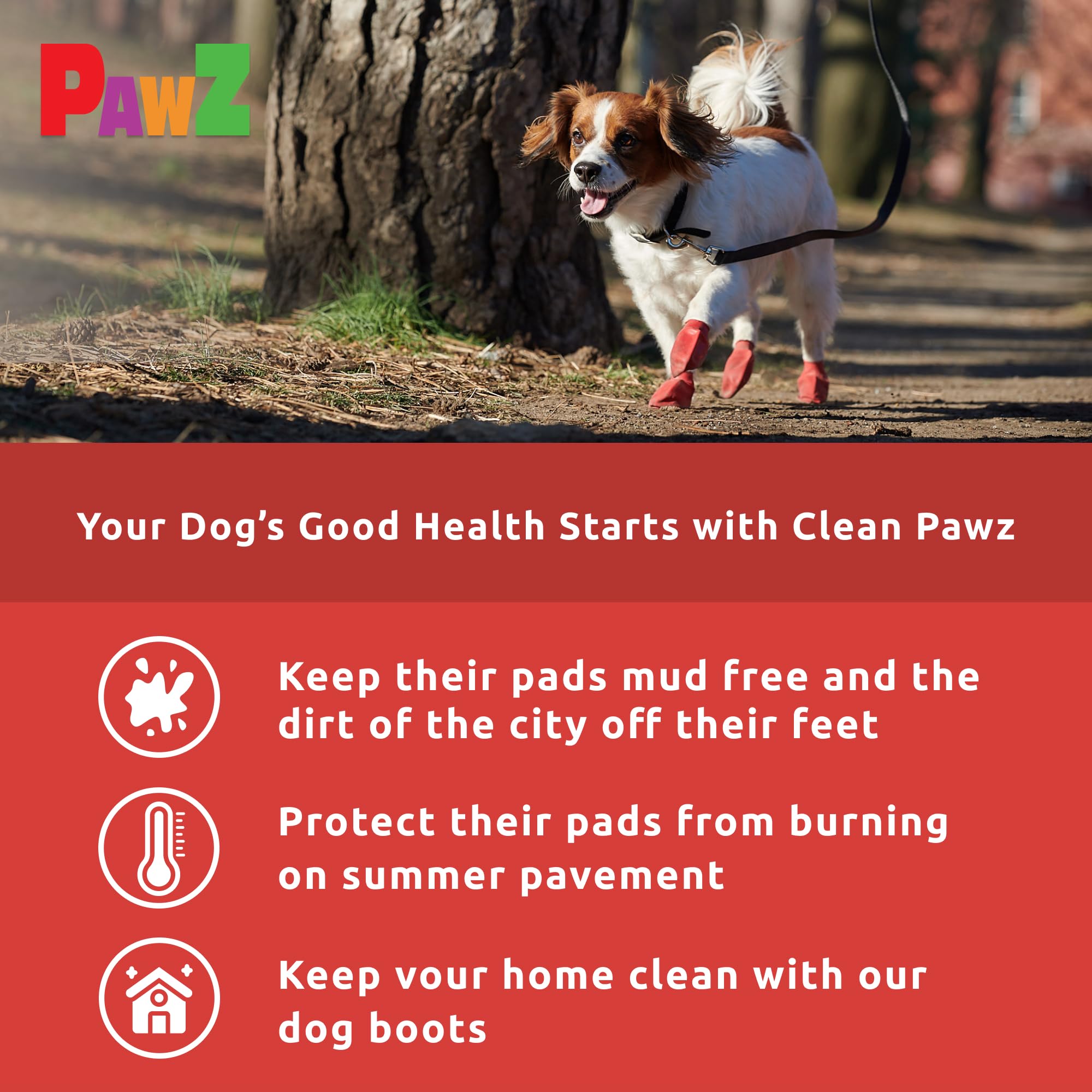 Pawz Rubber Dog Boots For Paws Up To 2' - 2.5' - Dog Booties For Hot Pavement, Anti Slip Dog Socks, 12 Reusable Paws Waterproof Dog Boots, S, Black