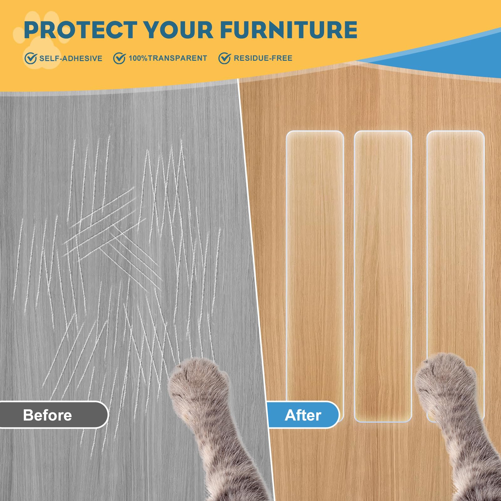 Window Sill Protector (4Inch X 6.5Ft) Cuttable Window Sill Protector,Door Protector From Dog Scratching, Protection From Dog And