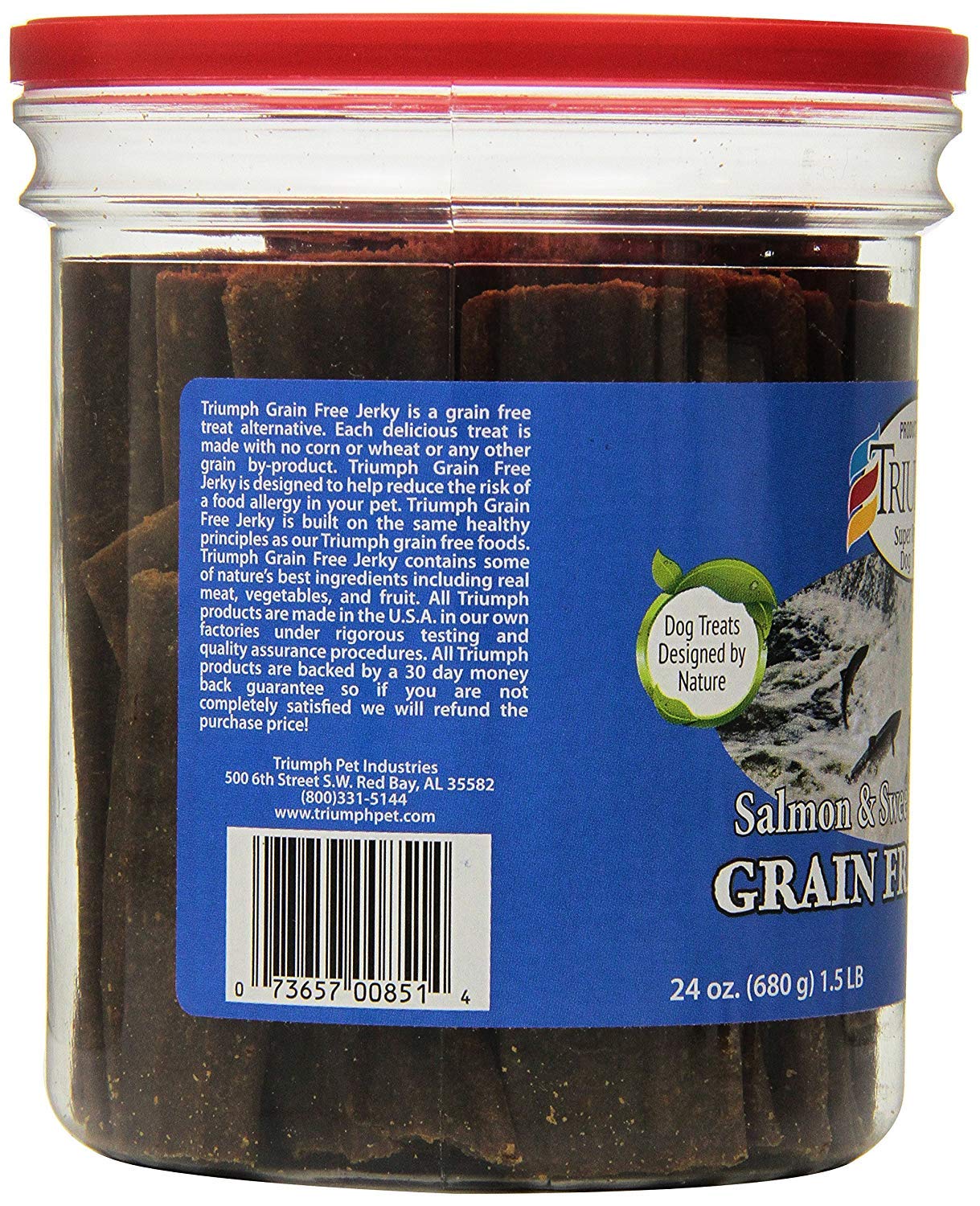 Triumph Super Premium Dog Treats 00851 Dog Salmon & Sweet Potato Jerky, 48-Ounce 3 pounds