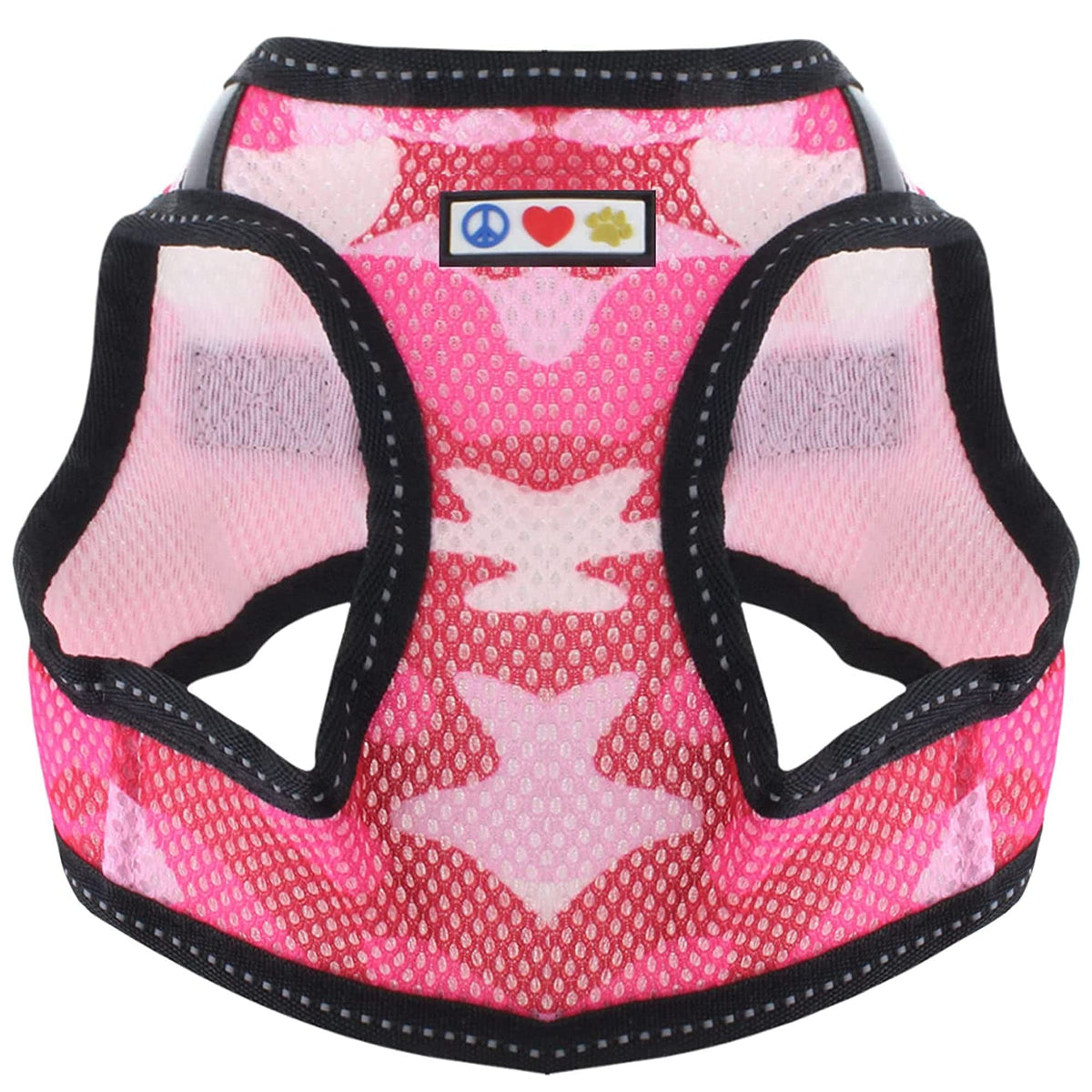 Pawtitas Dog Vest Harness Made With Breathable Air Mesh | All Weather Vest Harness For Small Puppies And Large Cats With Quick-Release Buckle - Small Pink Camo Mesh Dog Harness