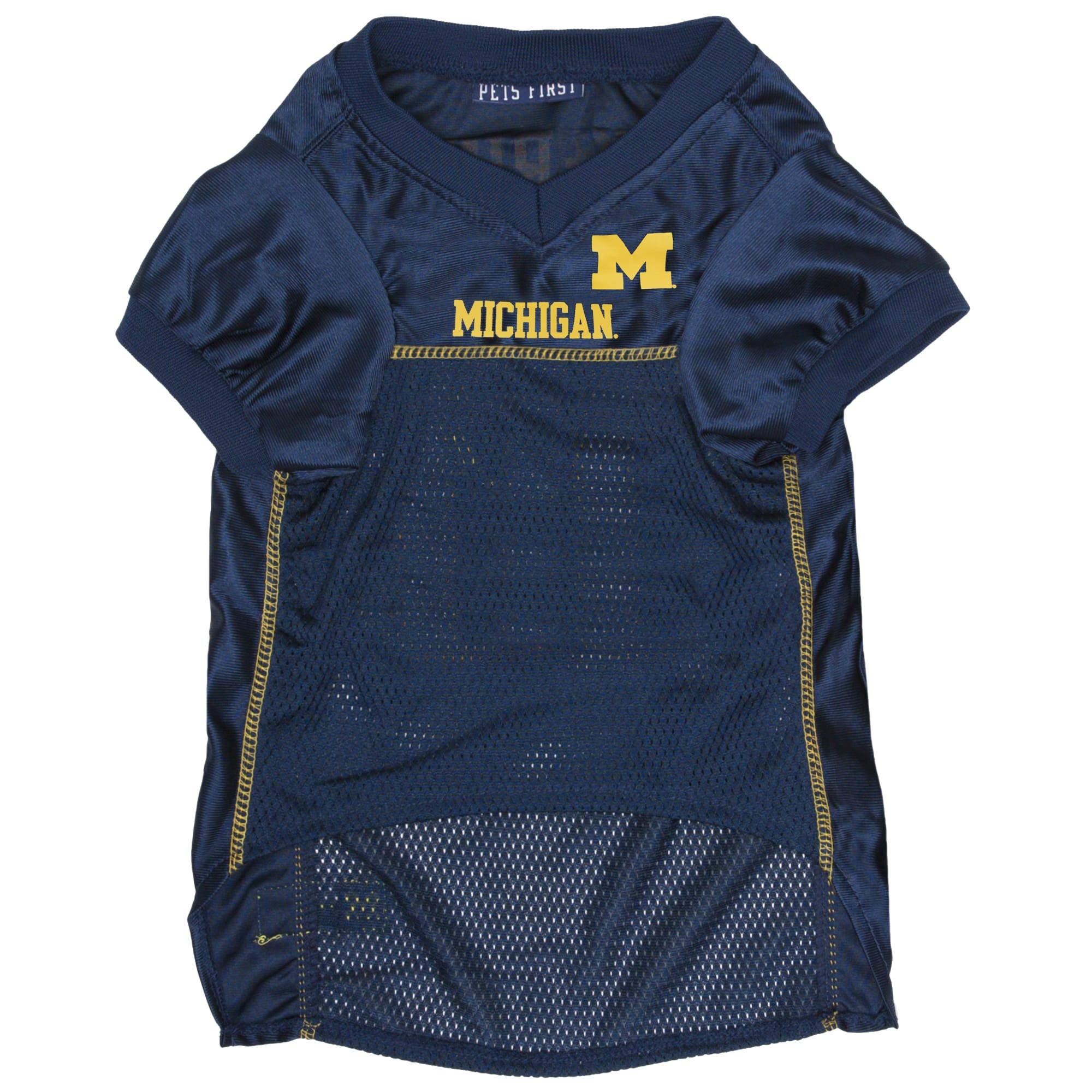 Pets First NCAA College Michigan Wolverines Mesh Jersey for DOGS & CATS, Small.Licensed Dog Jersey with your Favorite Football/B