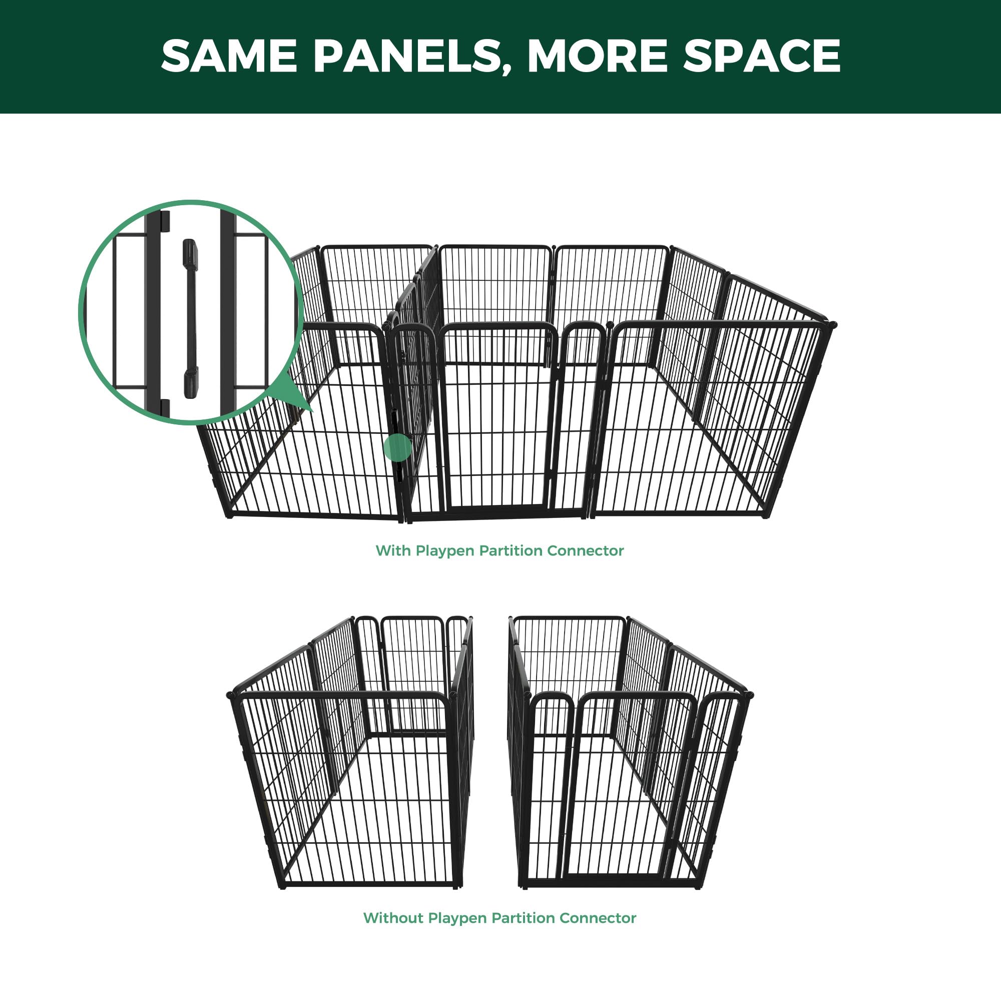 FXW Playpen Connector Pack of 2 - Black Accessories for 40"/45"/50" Playpens