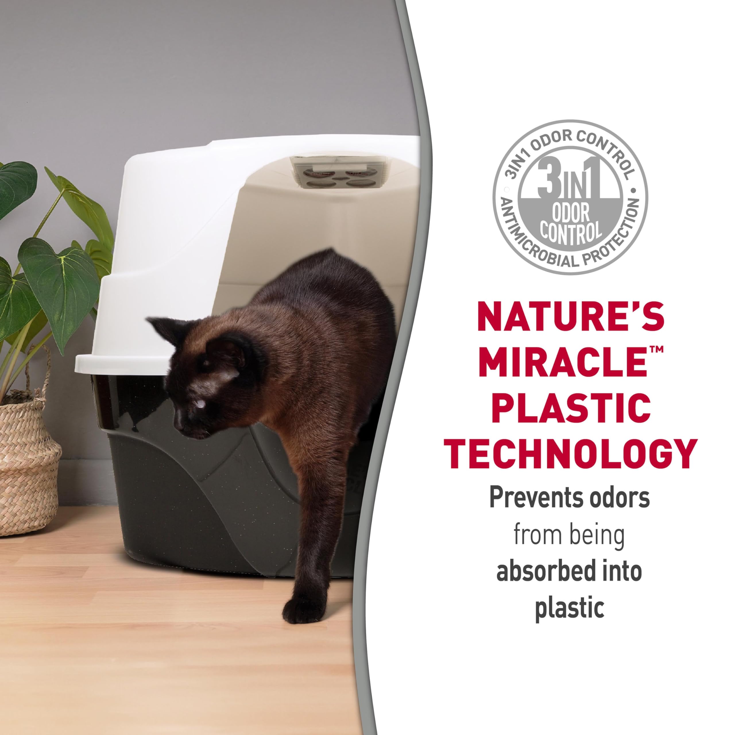 Natures Miracle Hooded Corner Litter Box, With Odor Control Charcoal Filter (P-5915)