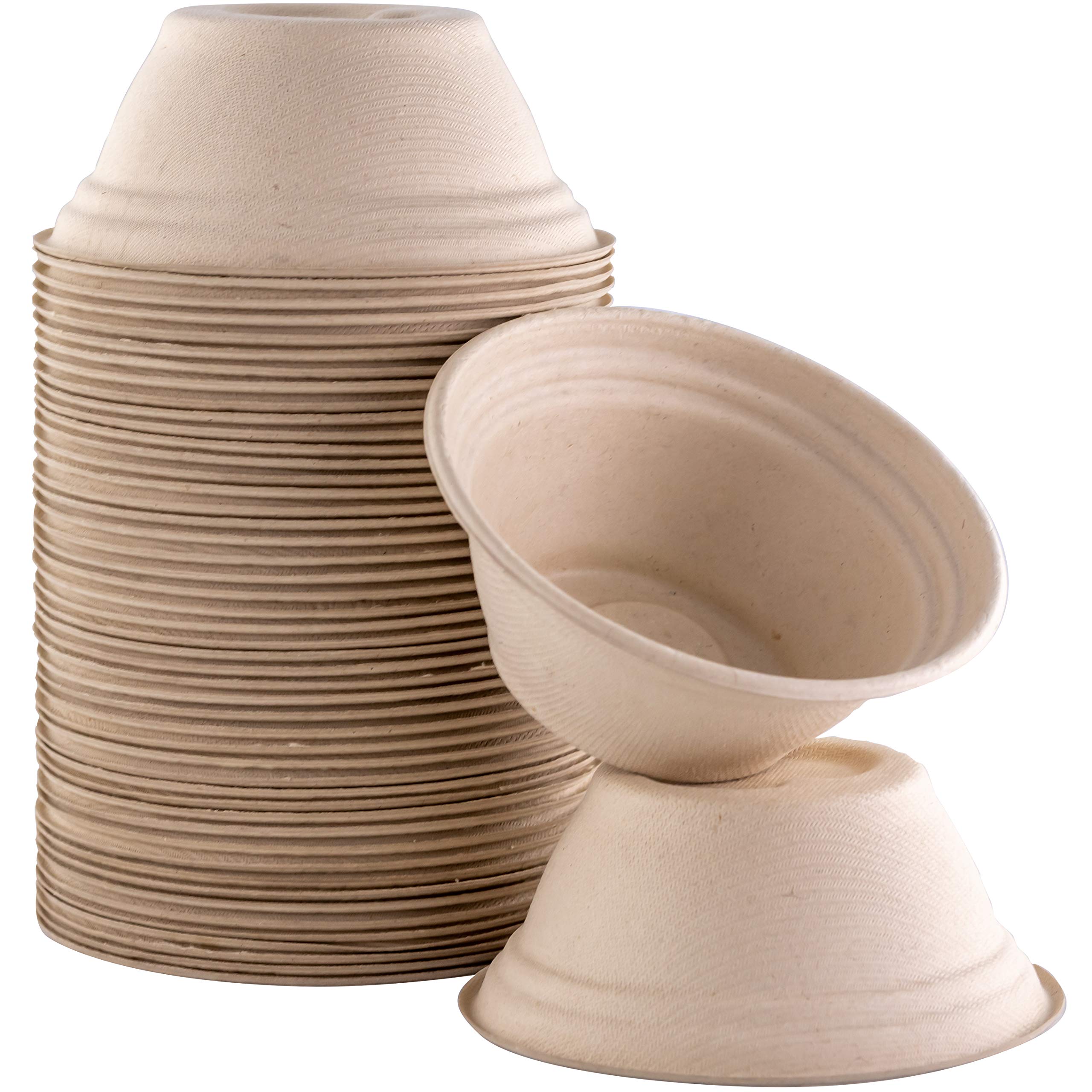 Vet-Grade Biodegradable Disposable Pet Bowls Bulk 50Pk 8Oz/1 Cup. Recycled Wheatstalk Material, Non-Toxic Food and Water Dishes 